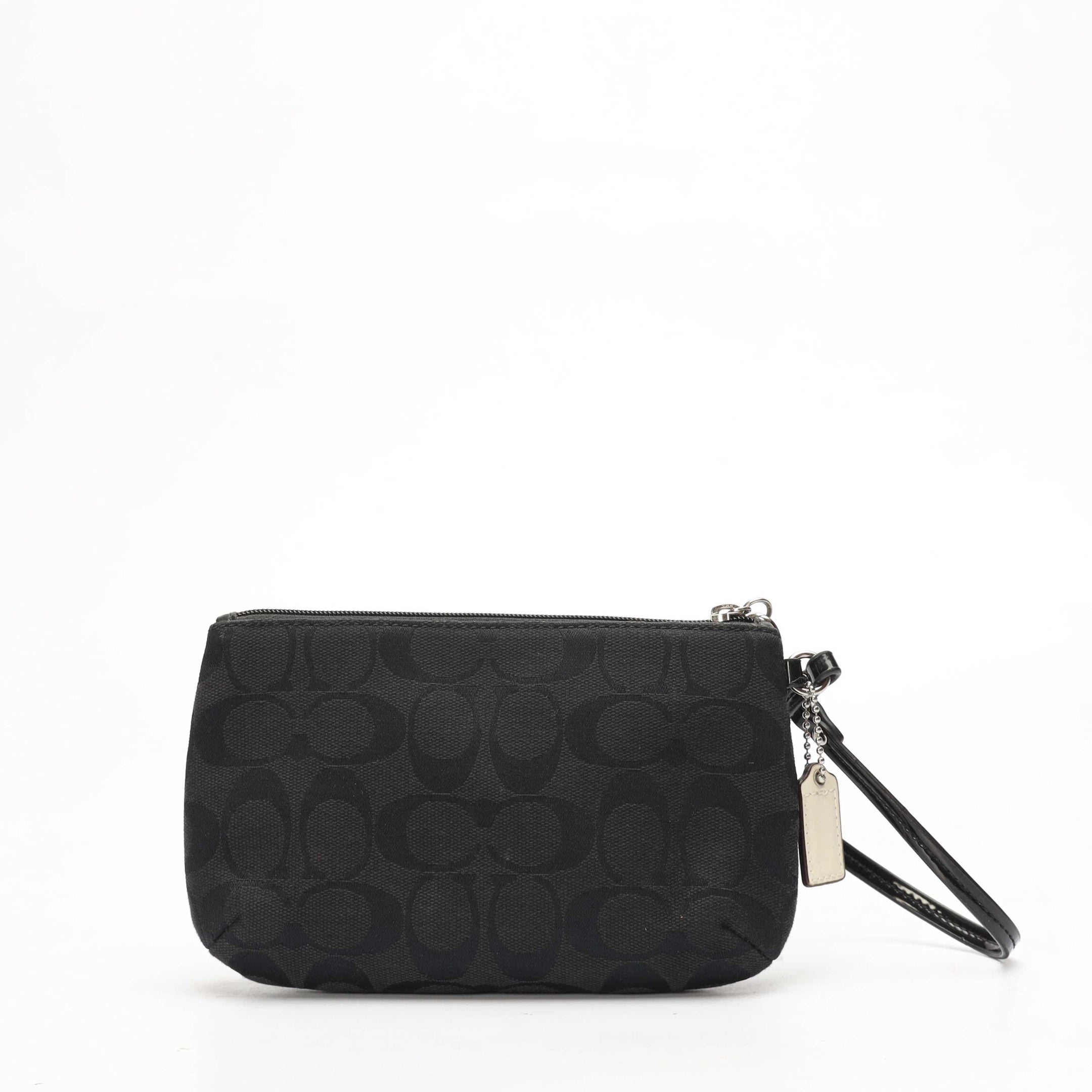 Coach Black Signature Turnlock Wristlet
