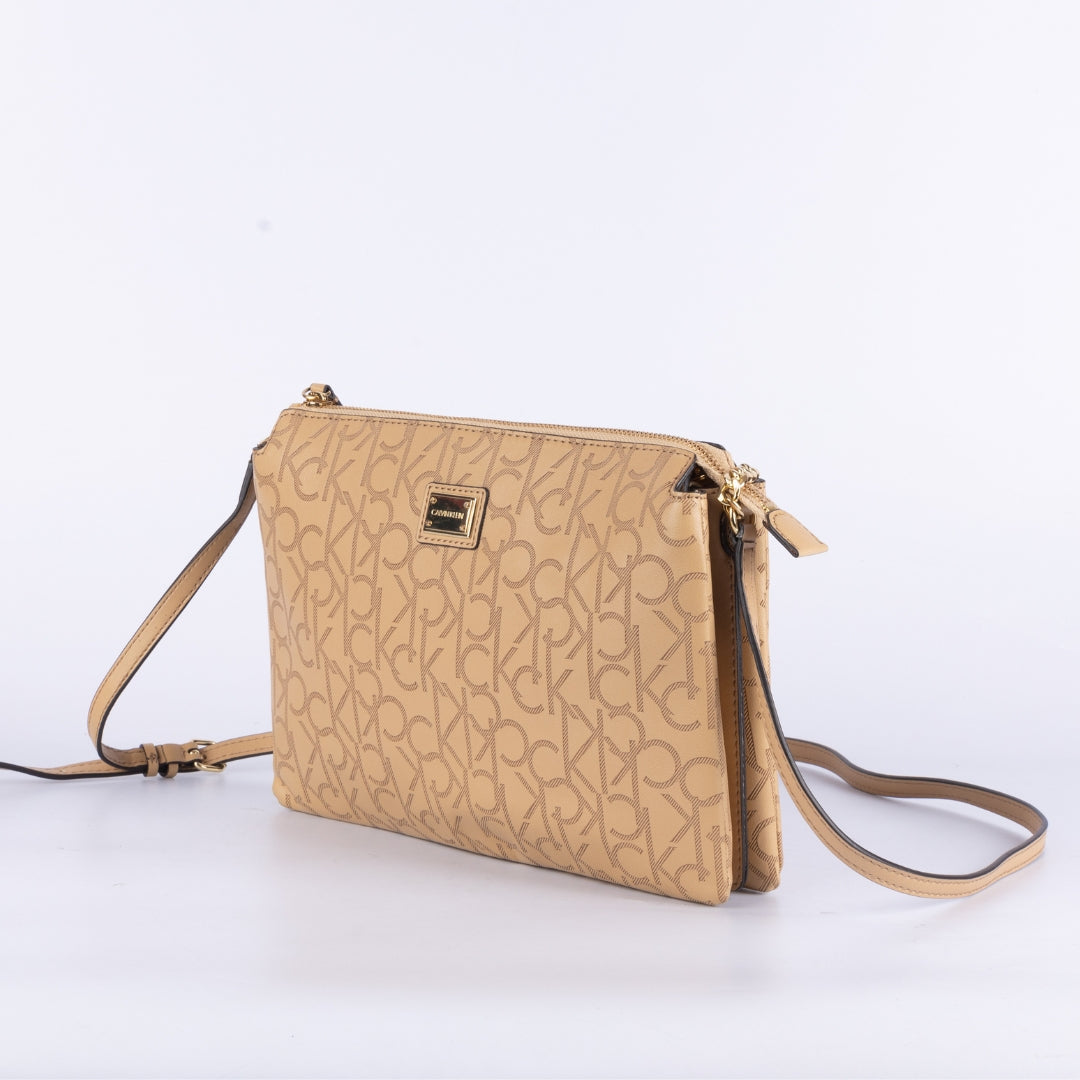 Calvin Klein Monogram Zip Cross Body Bag