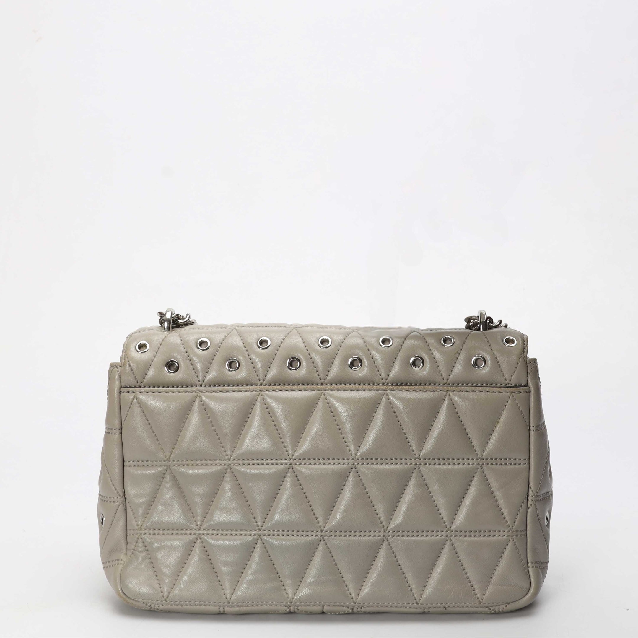 Micheal Kors Sloan Grey Quilted Rings Shoulder Bag
