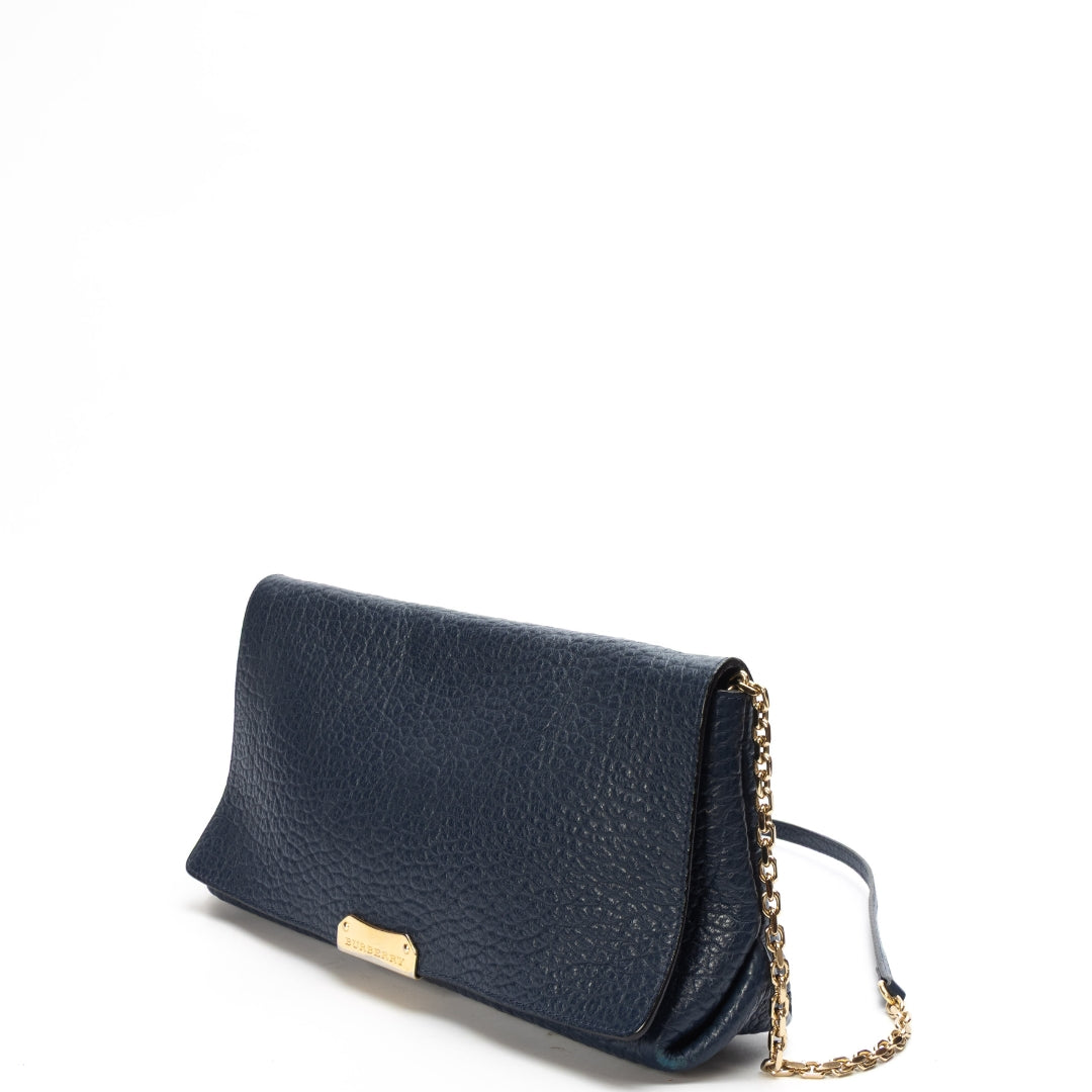 Burberry Blue Mildenhall Flap Shoulder Bag
