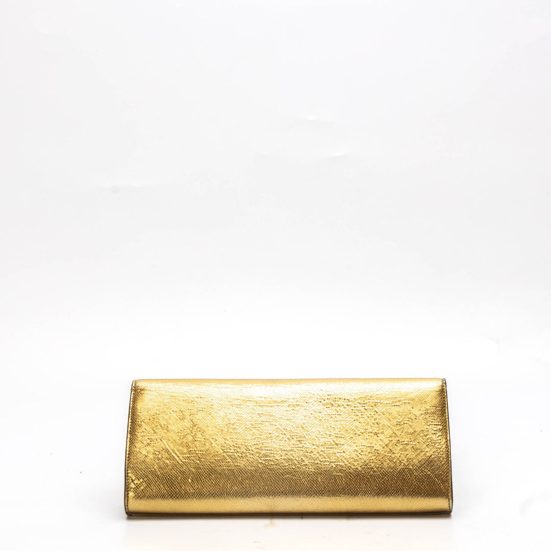 Saint Laurent Gold Belle De Jour Clutch