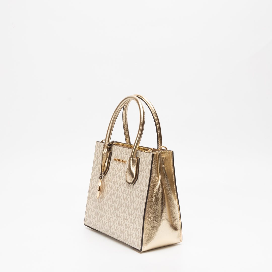 Michael Kors Mercer Gold Messenger Crossbody Bag