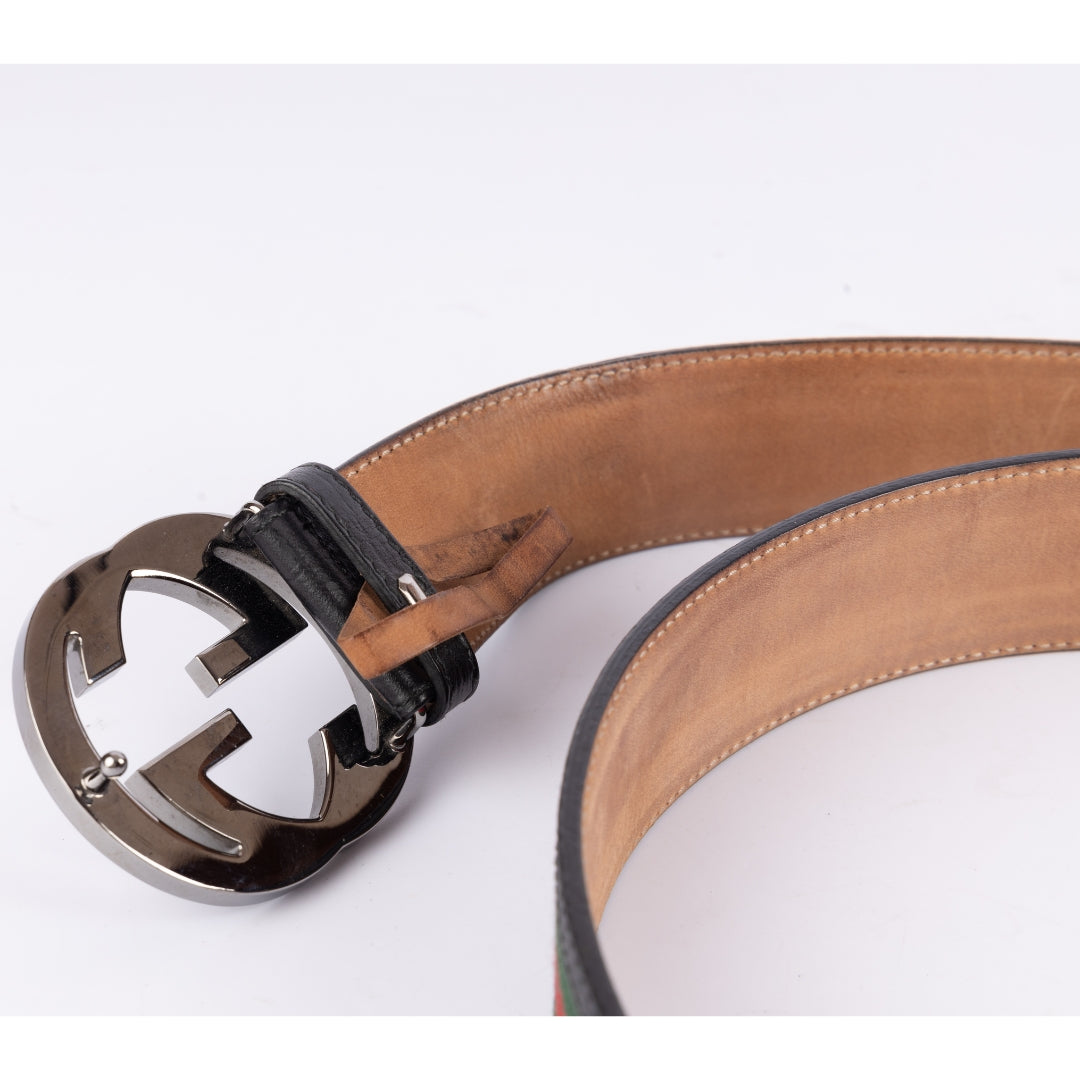Gucci Interlocking GG Web Stripe belt