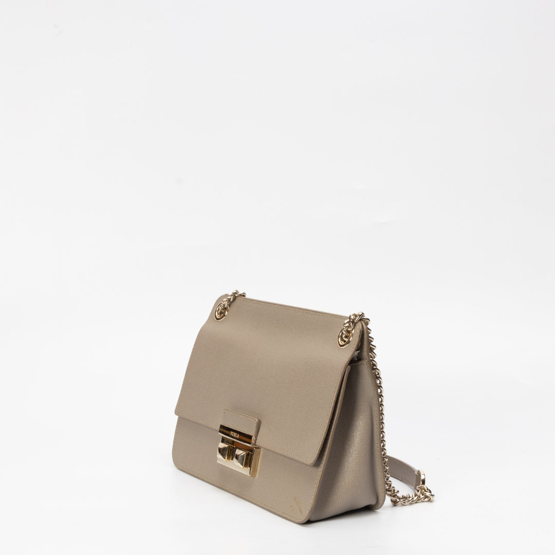 Furla Grey Venere Small Leather Crossbody Bag