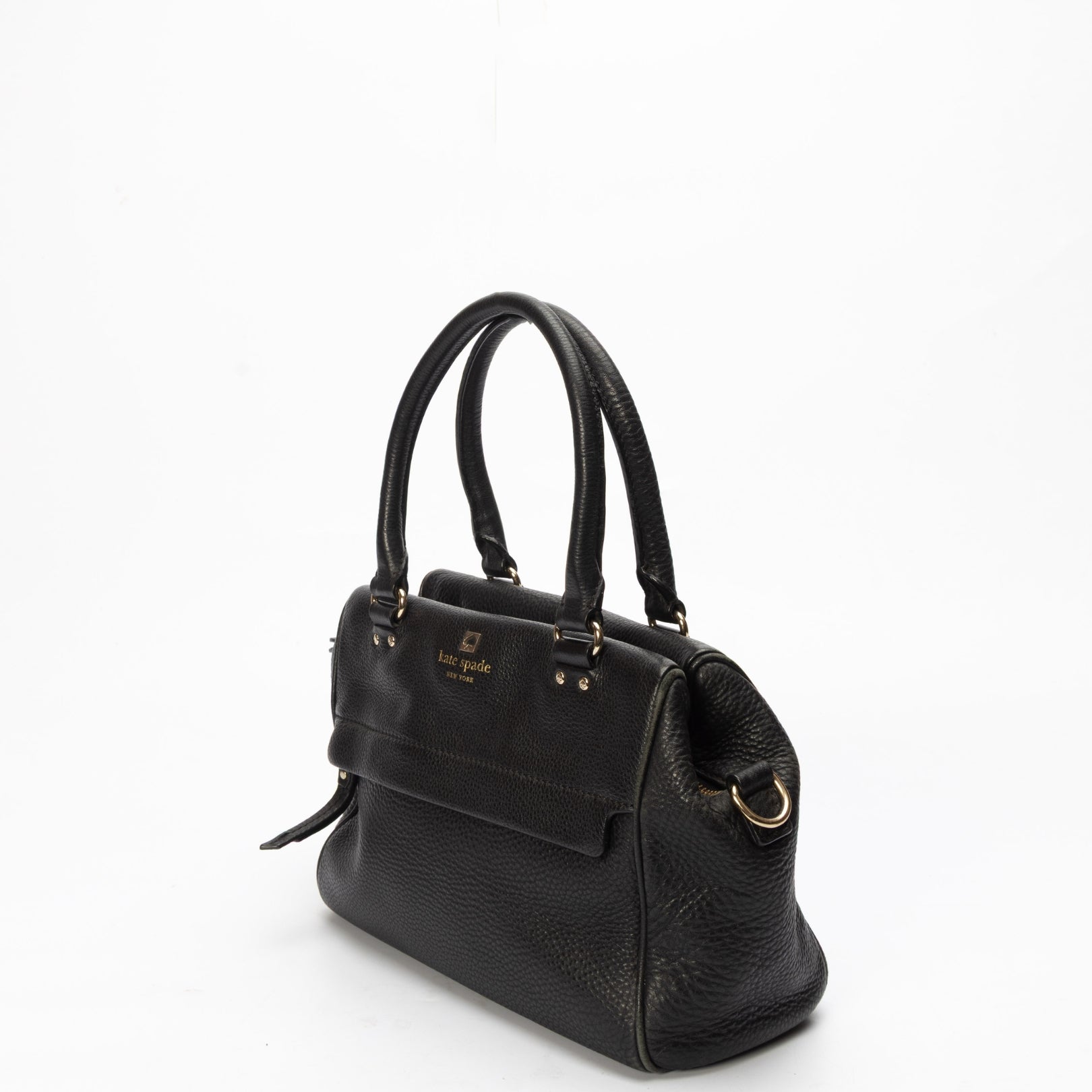 Kate Spade Black Leather Zip Satchel