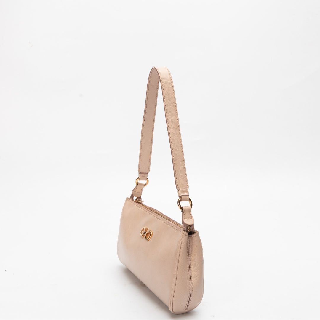 Salvatore Ferragamo Light Pink Gancini Shoulder Bag
