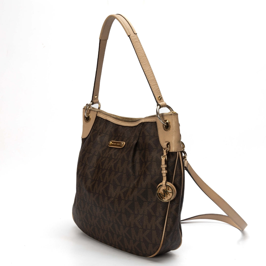 Michael Kors Jet Set Signature Trim Hobo Bag