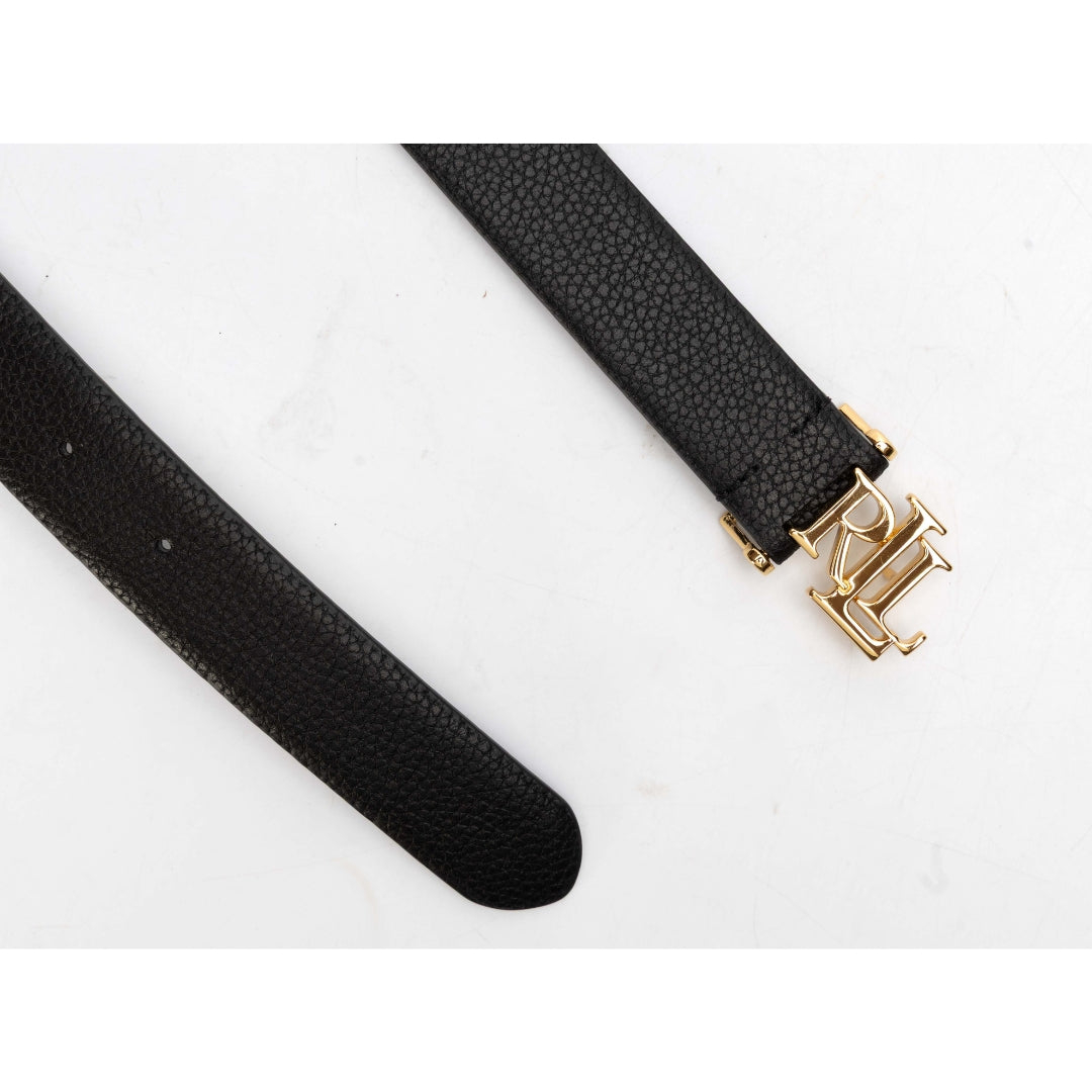 Ralph Lauren Logo Reversible Pebbled Leather Belt