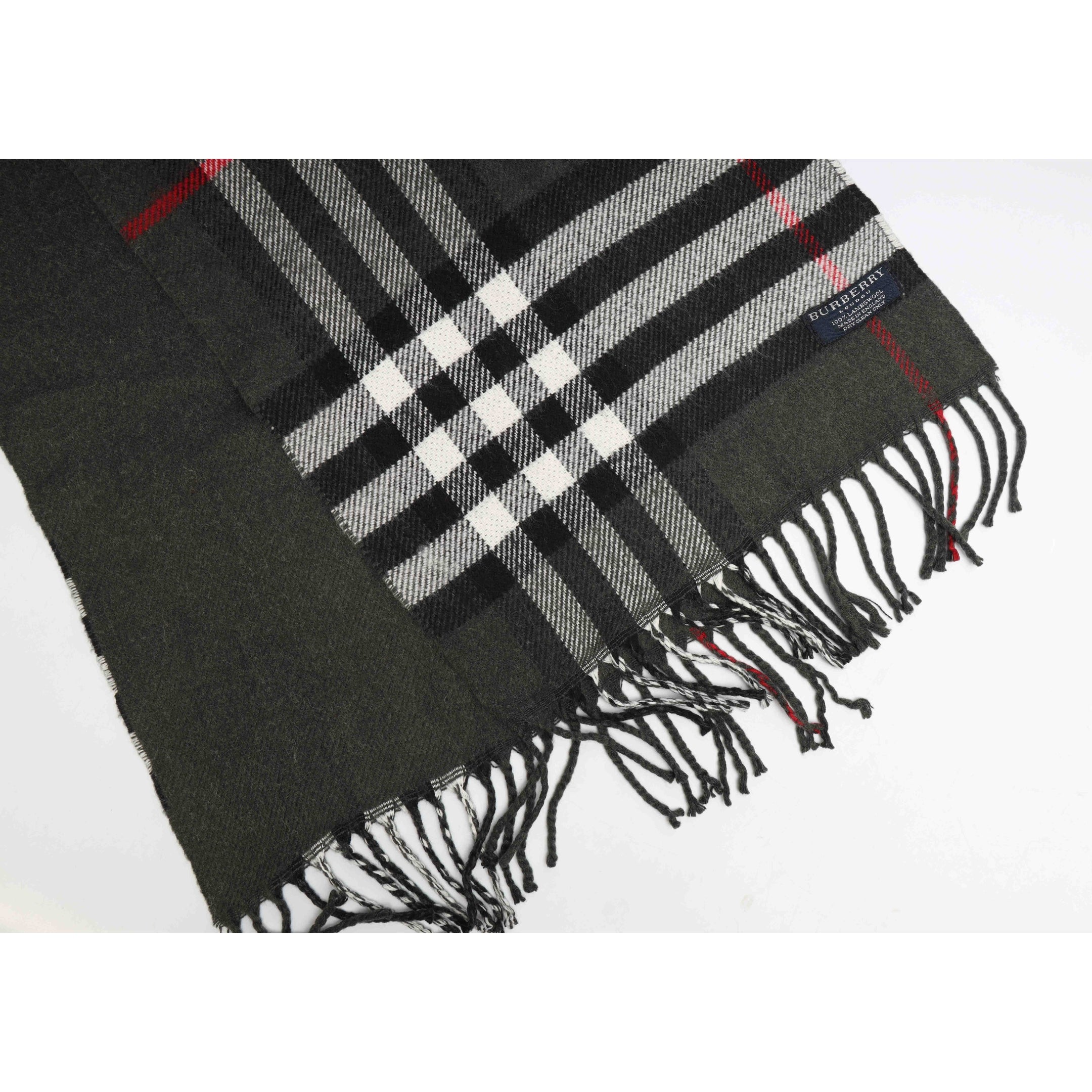 Burberry Charcoal Check Cashmere Scarf