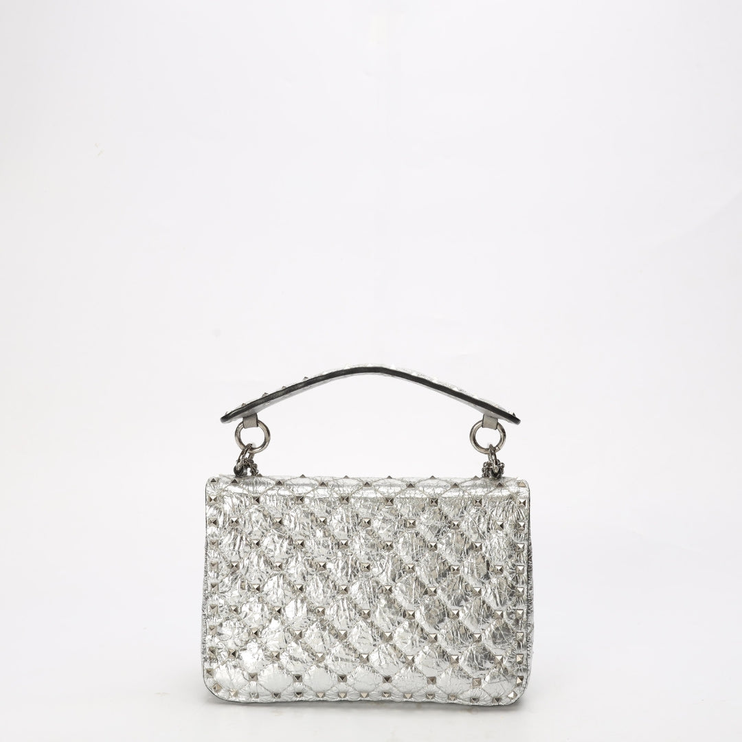 Valentino Garavani Silver Rockstud Spike Crossbody Bag