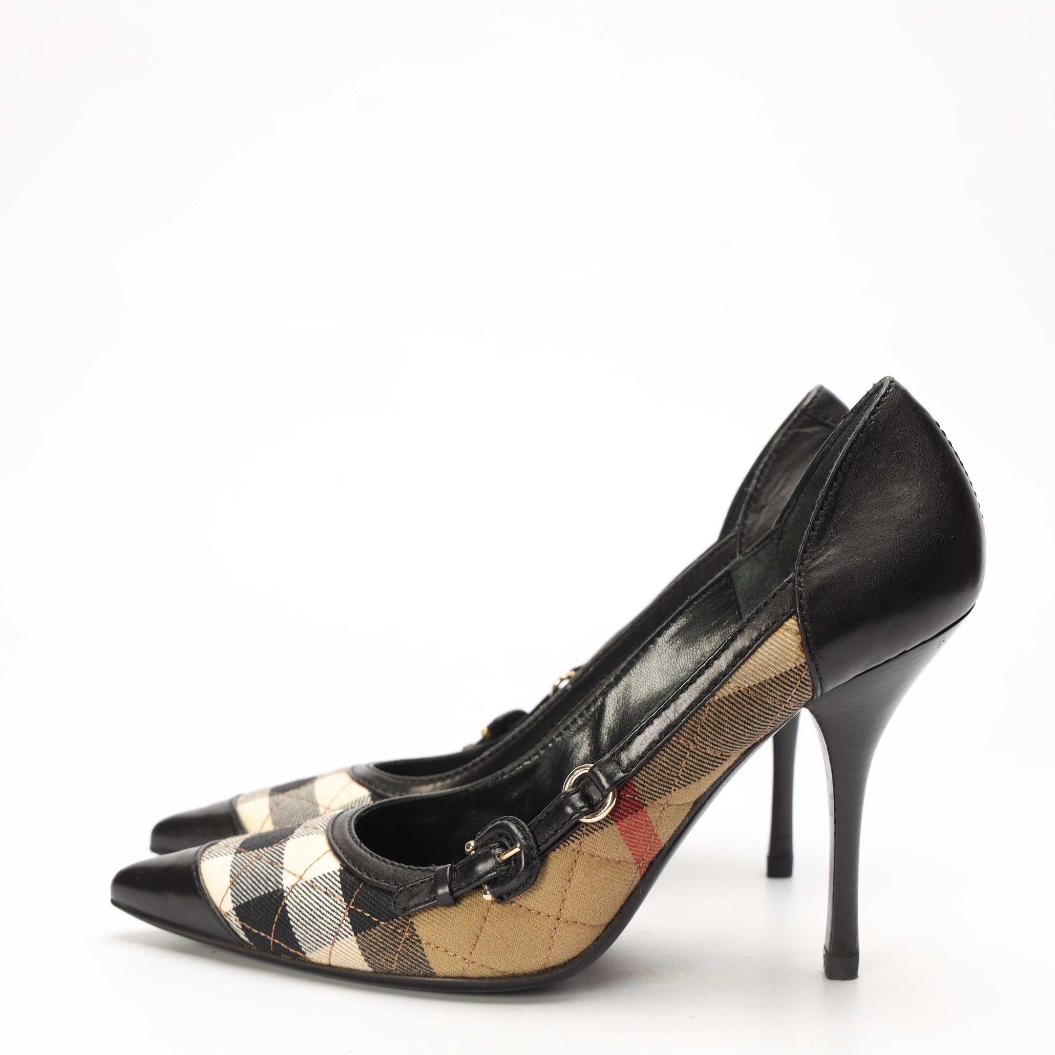 Burberry Check Kitten Heel Pumps