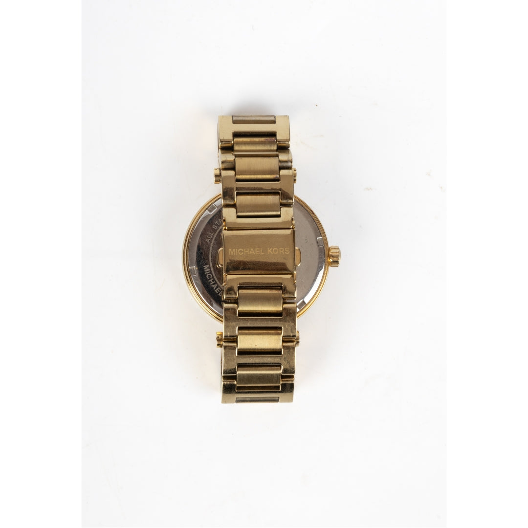 Michael Kors Skylar Green and Gold Stainless Steel Watch