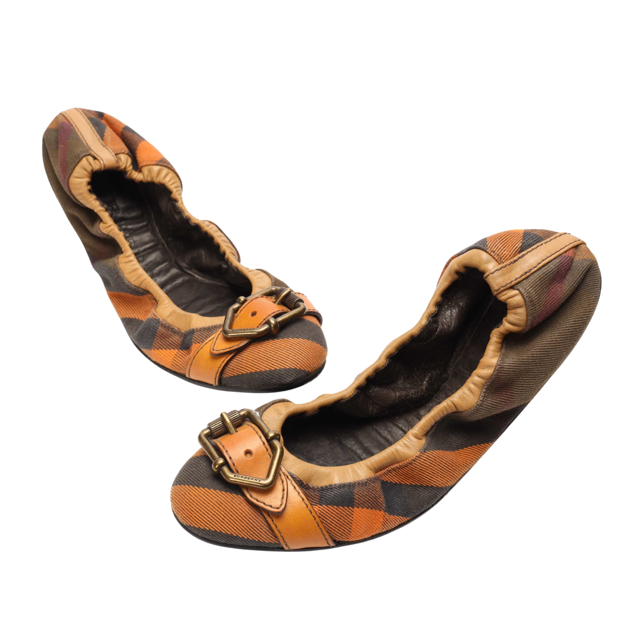 Burberry House Check Falcony Scrunch Ballet Flats