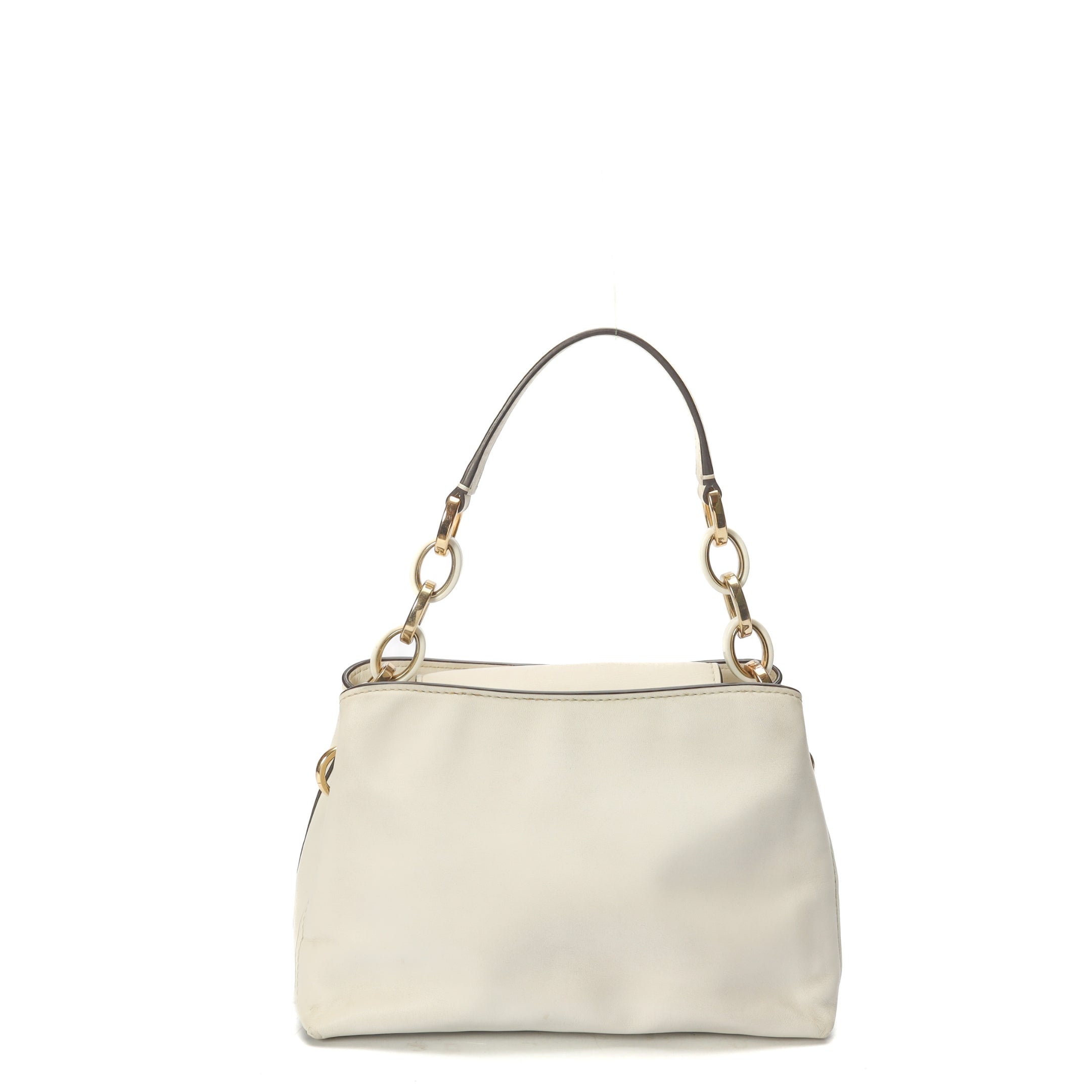 Michael Kors White Floral Applique Convertible Satchel