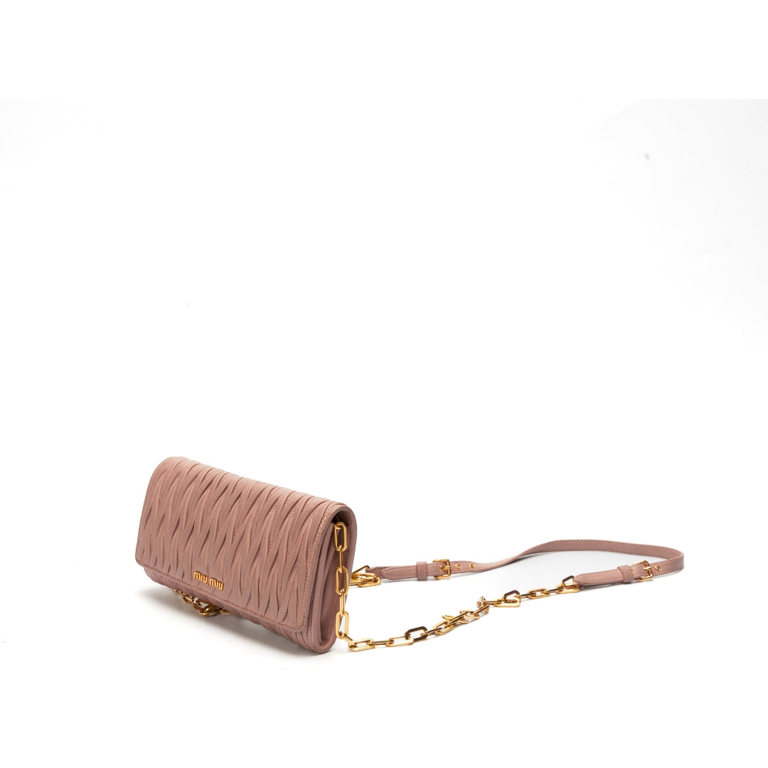 Miu Miu Matelasse Leather Clutch