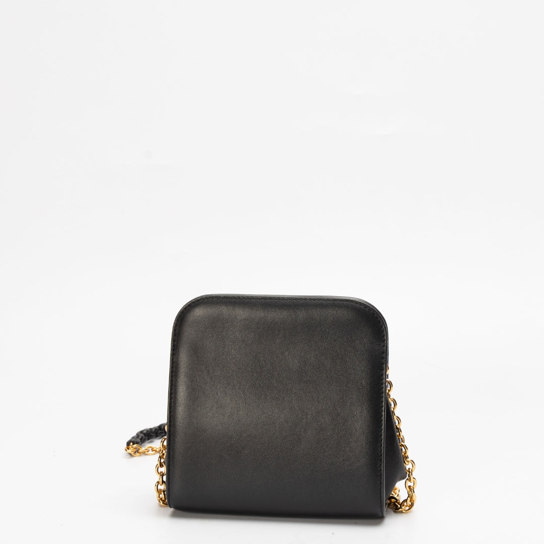 Tom Ford Black Leather T Lock Chain Bag