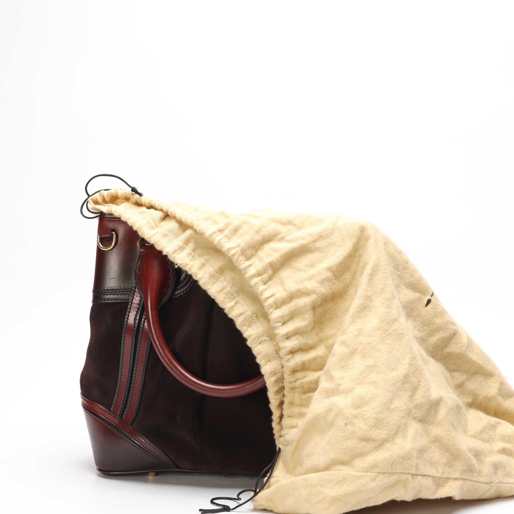Burberr Red Suede Bridle Whipstitch Tote