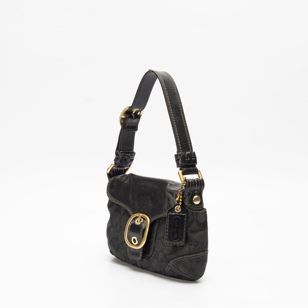Coach Black Monogram Bleecker Shoulder Bag