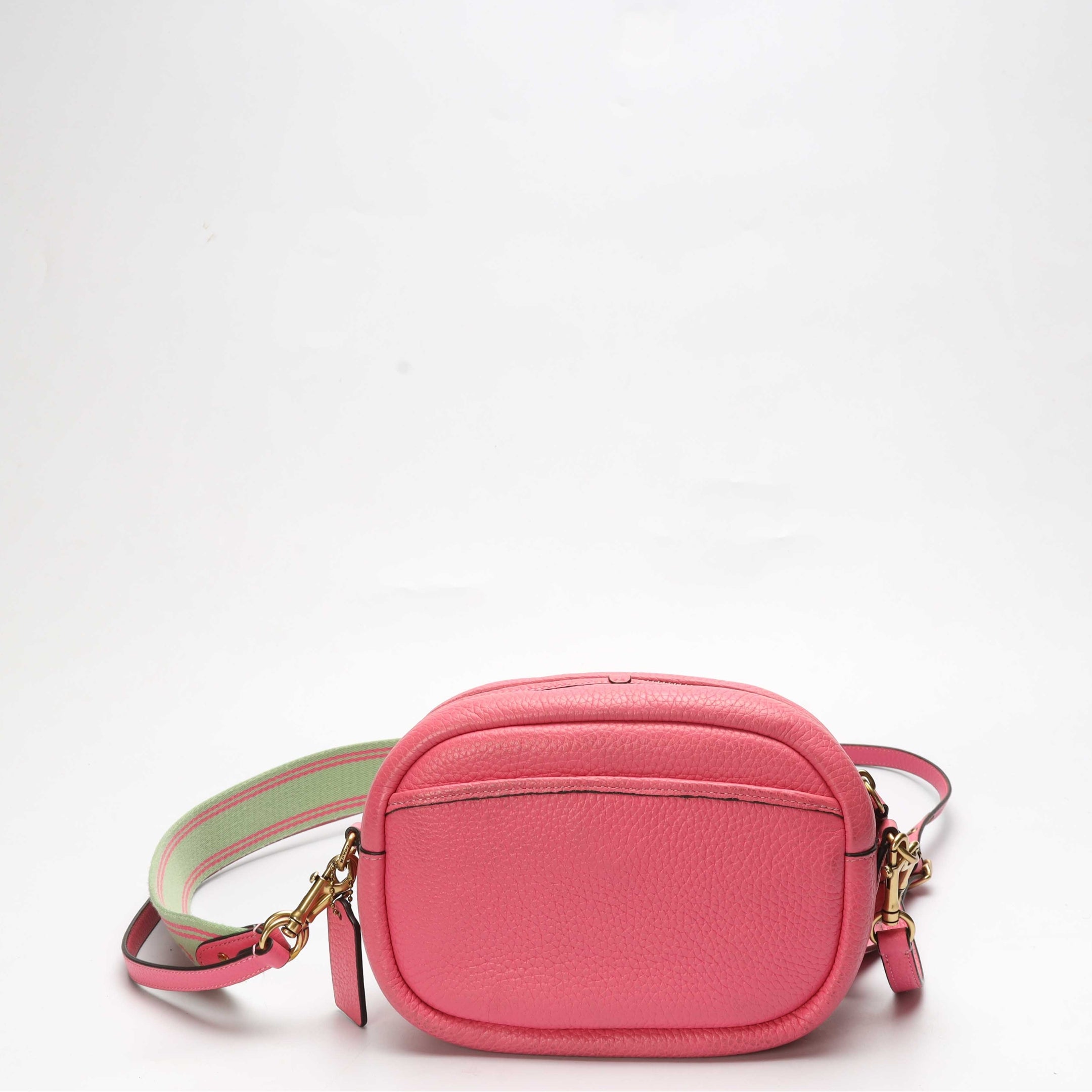 Coach Pink Pebble Leather Camera Crossbody Bag