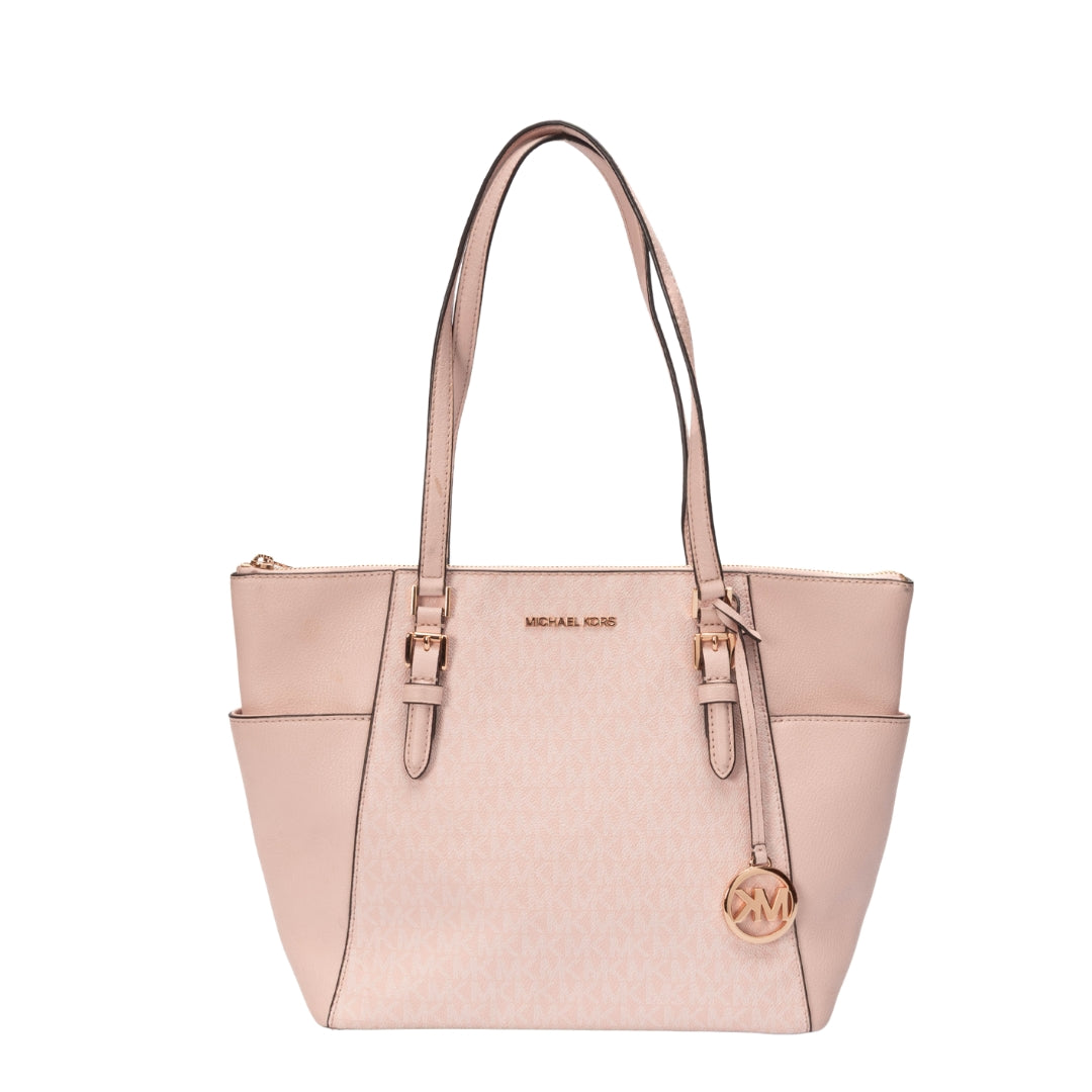Michael Kors Pink Jet Set Travel Large Logo Tote