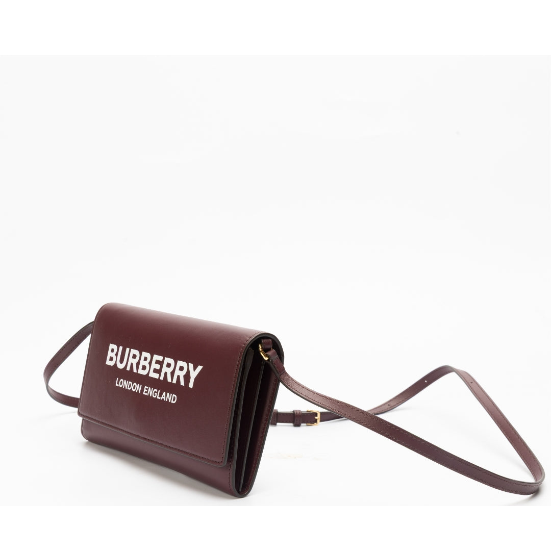 Burberry Hazelmere Leather Wallet on Strap