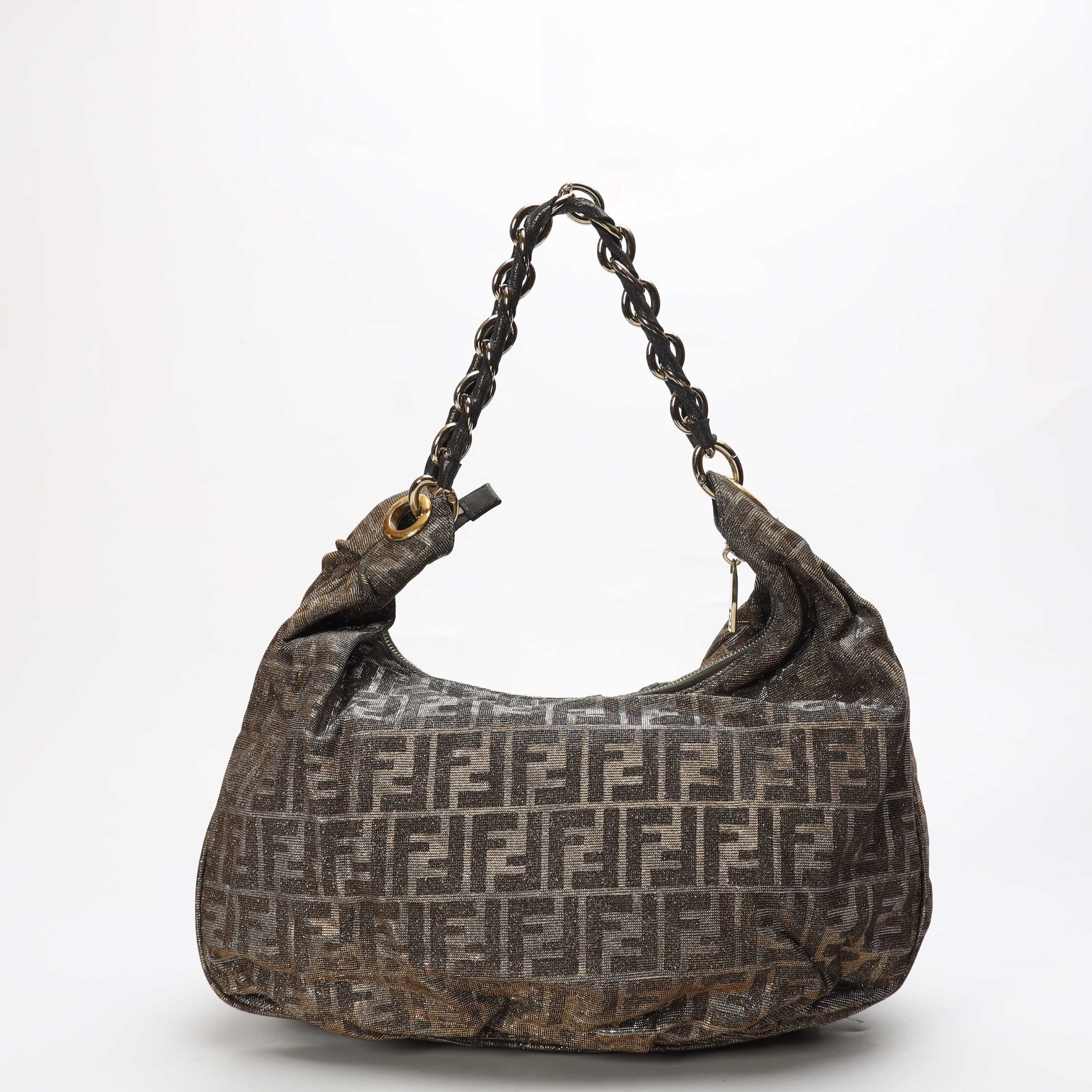 Fendi Tobacco Zucca Canvas Mia Hobo Bag