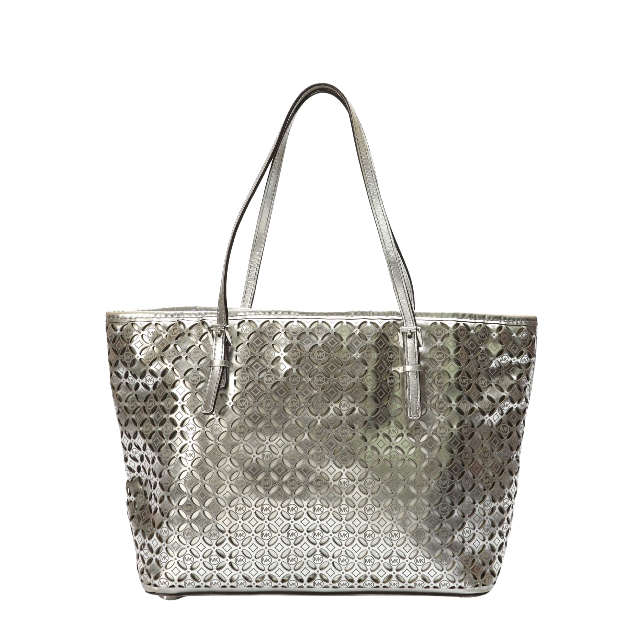 Michael Kors Silver Lasercut Travel Tote