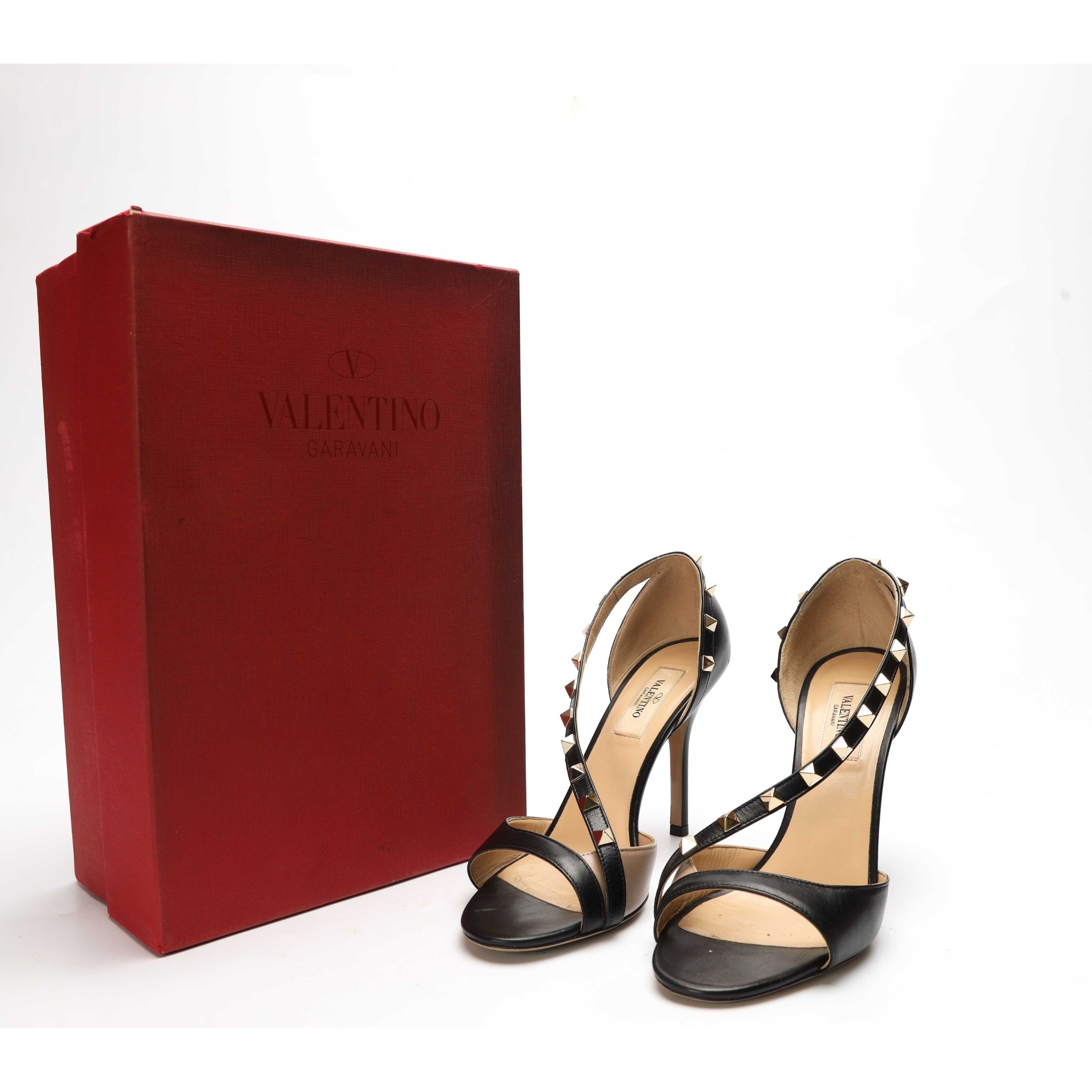 Valentino Black Studded D'orsay Sandals