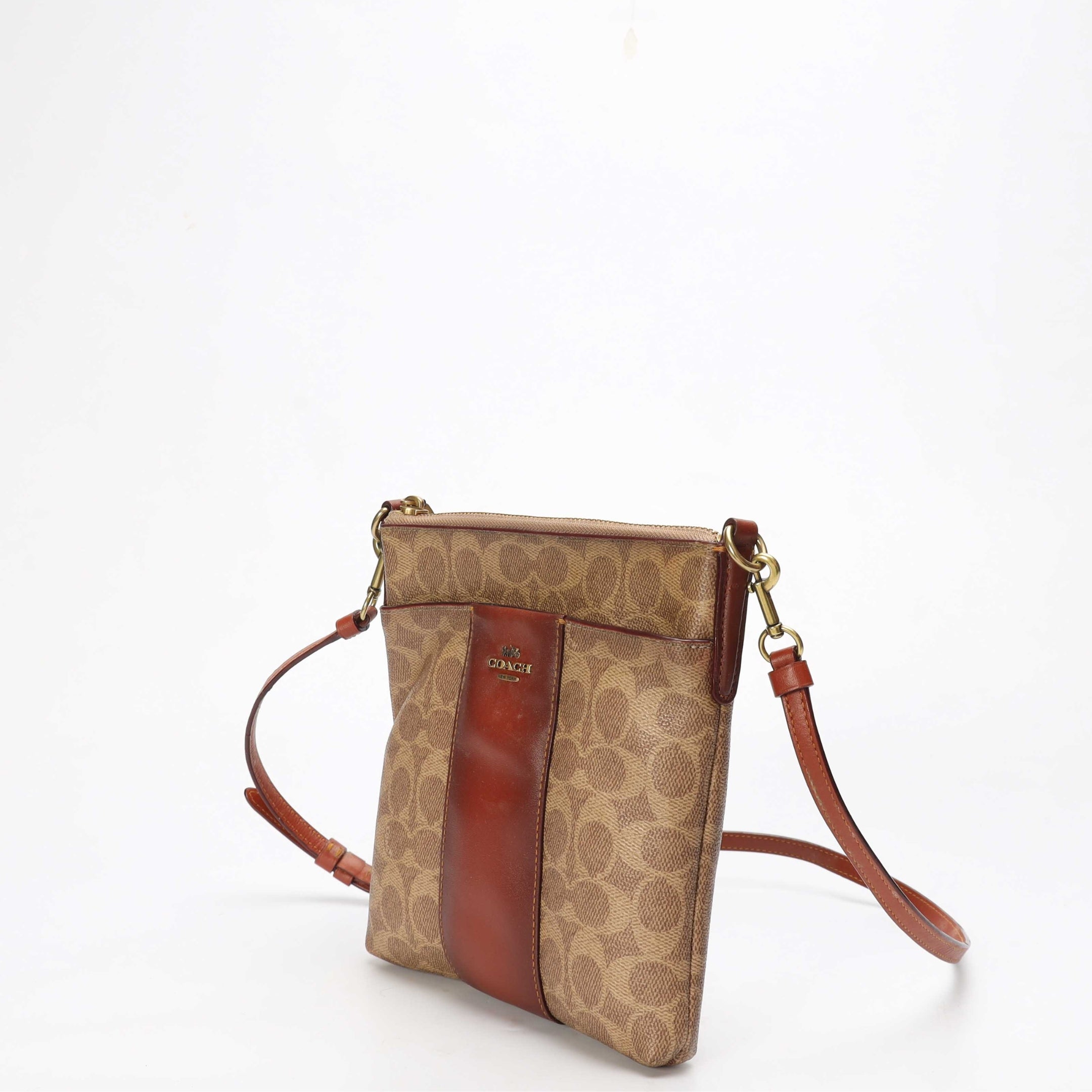 Coach Brown File Messenger Sling Bag