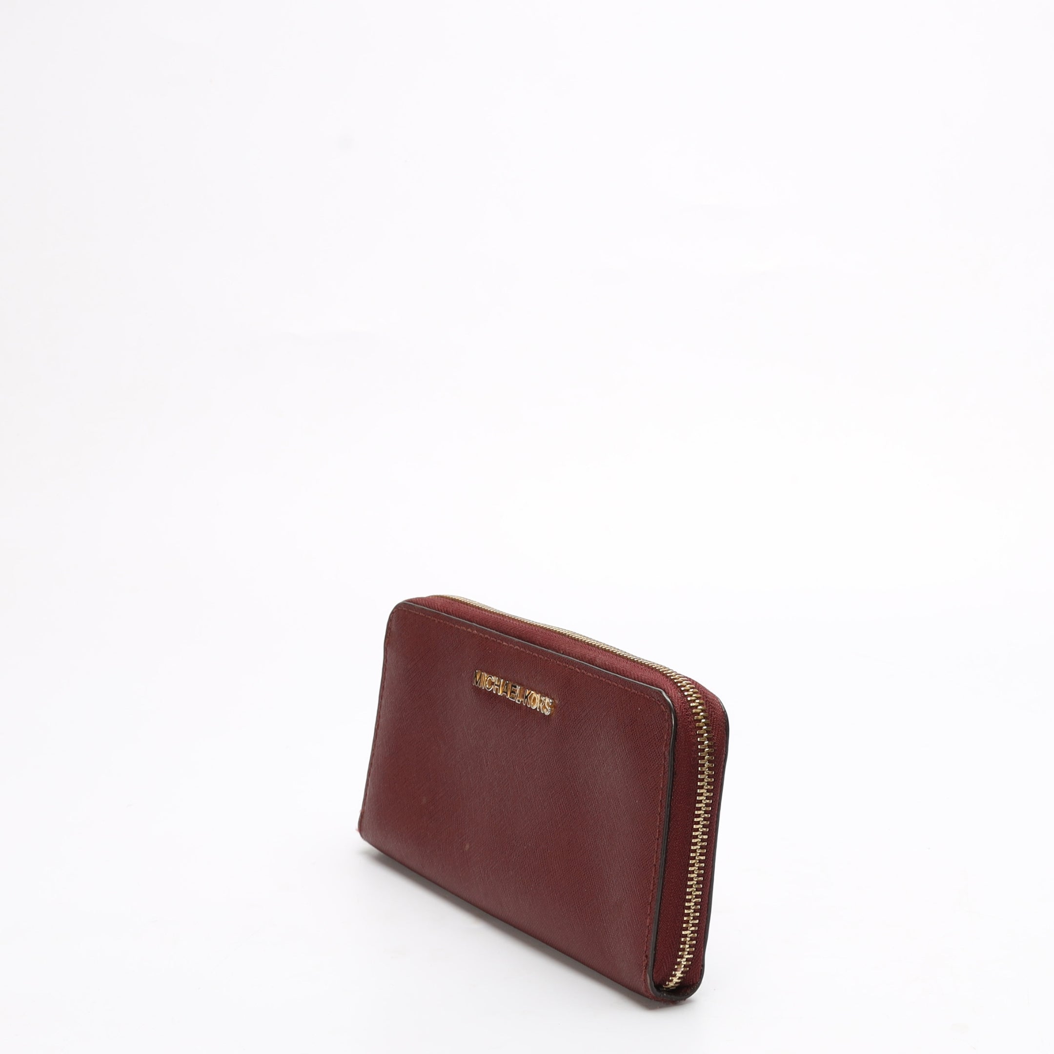 Michael Kors Maroon Fulton Zippy Wallet