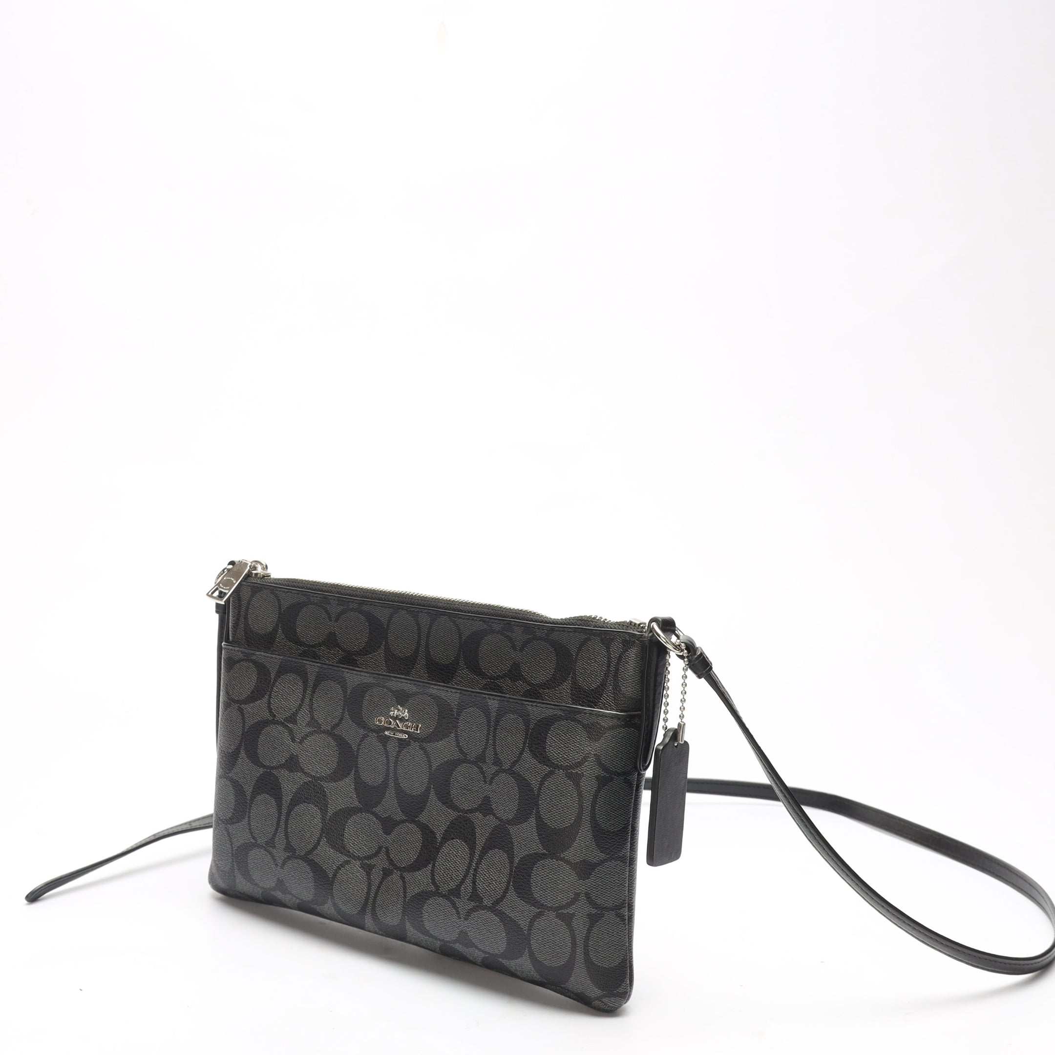 Coach Charcoal Signature Canvas Crossbody Bag