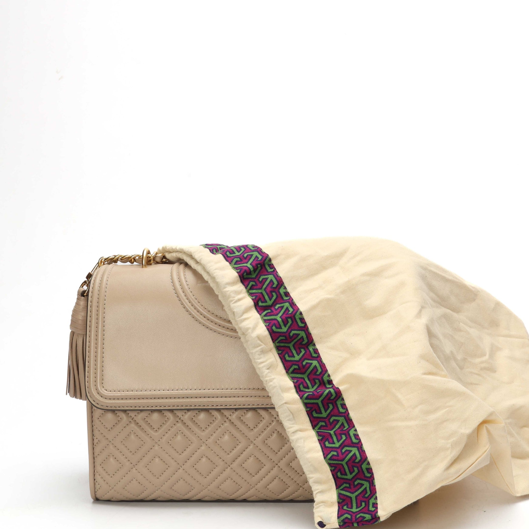Tory Burch Beige Fleming Shoulder Bag