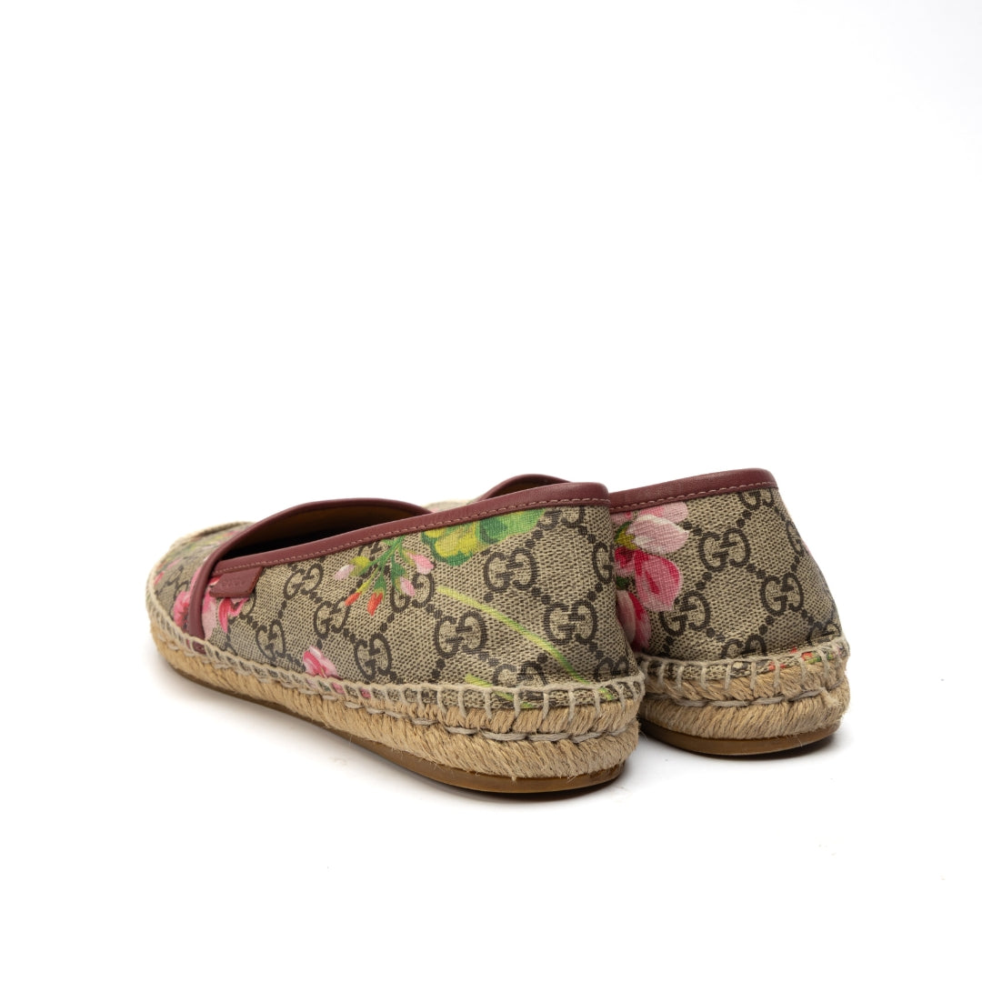 Gucci GG Supreme Bloom Canvas Espadrille Flats