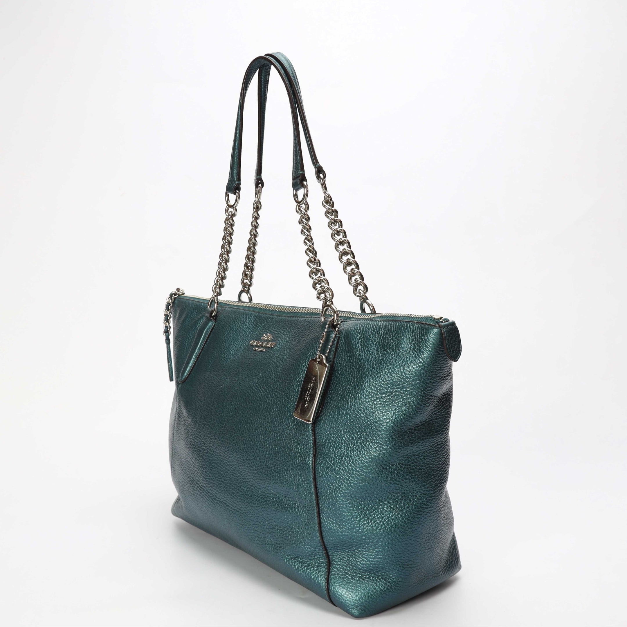 Coach Ava Teal Chain Tote