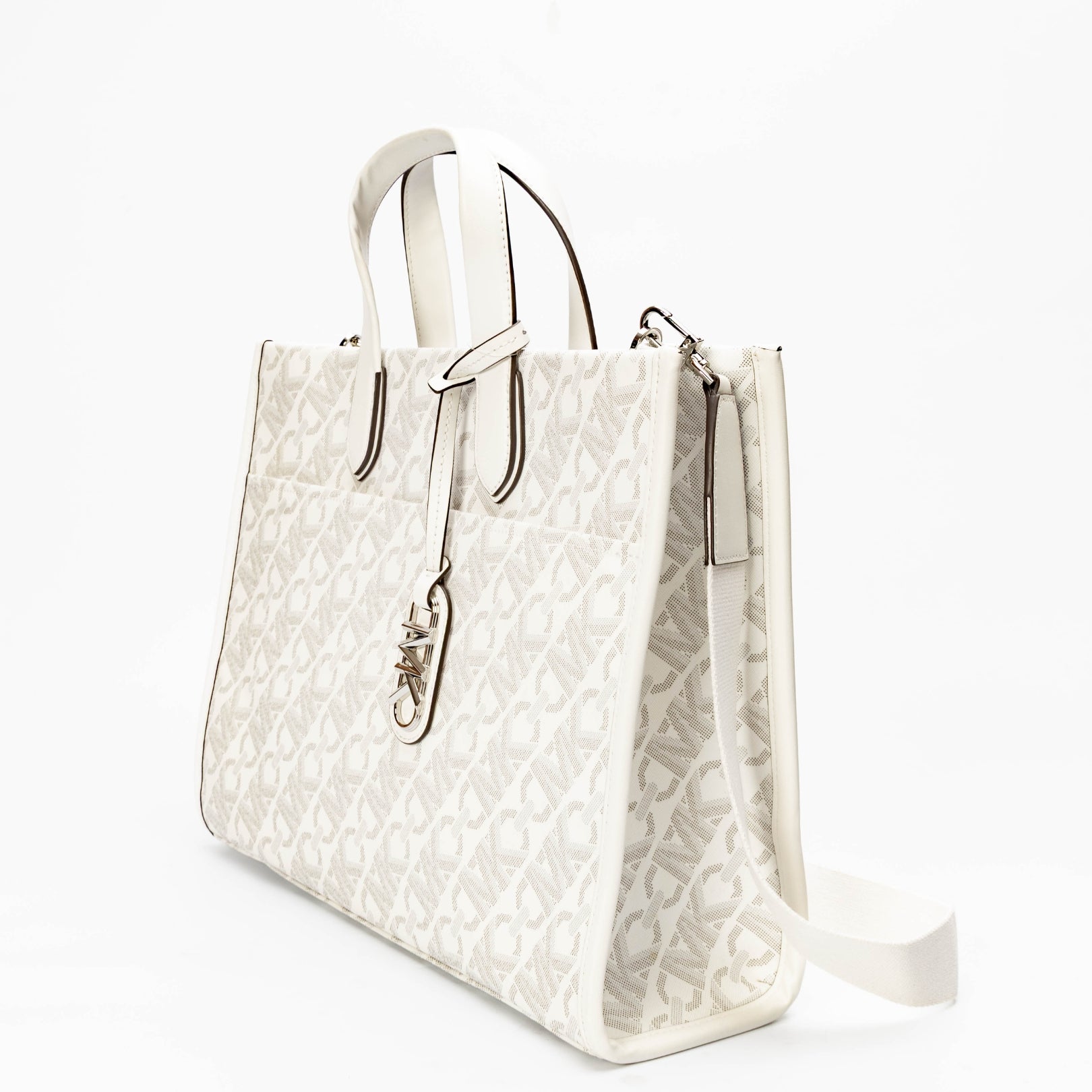 Michael Kors White Gigi Empire Logo Tote