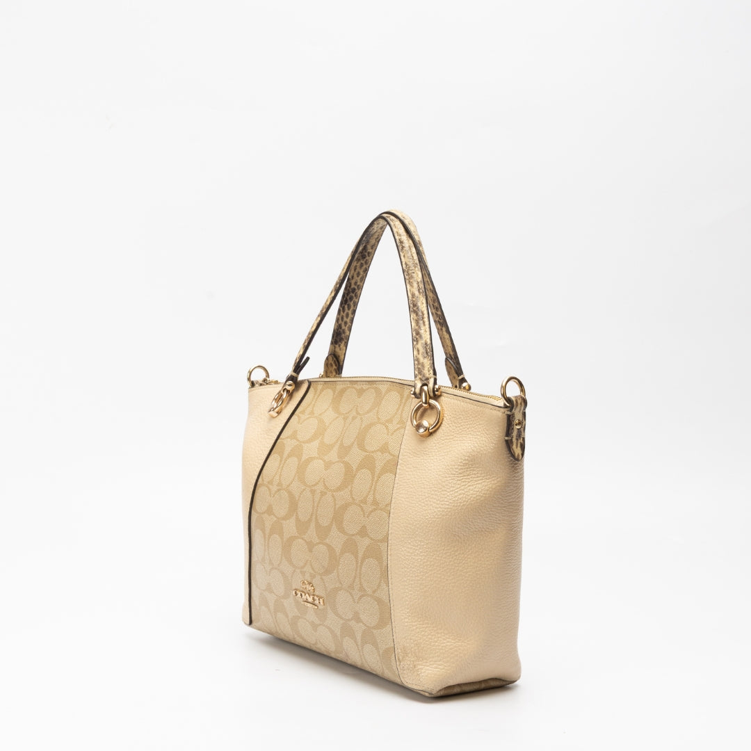 Coach Kacey Colorblock Signature Canvas Satchel