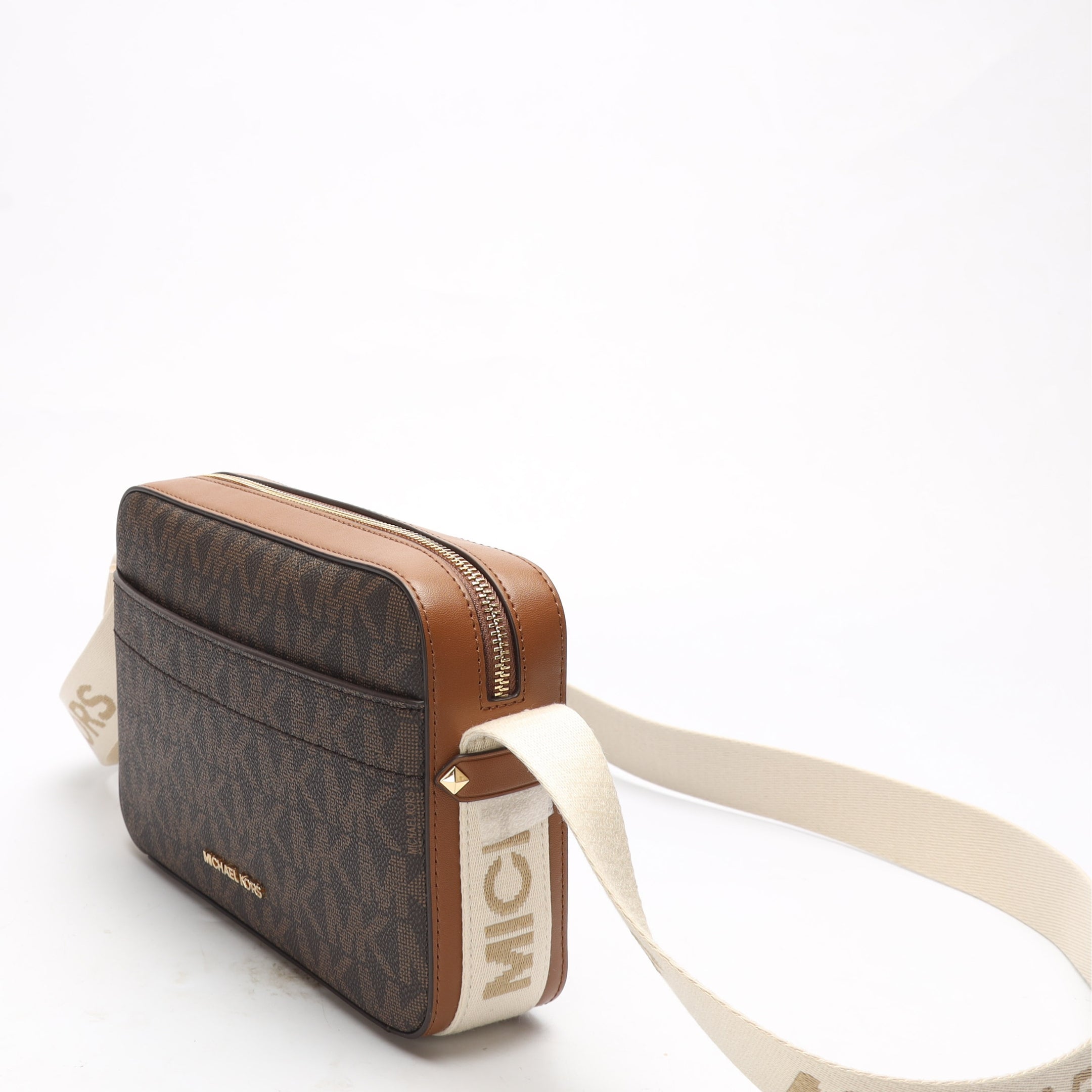 Michael Kors Brown Logo Maeve Crossbody Bag