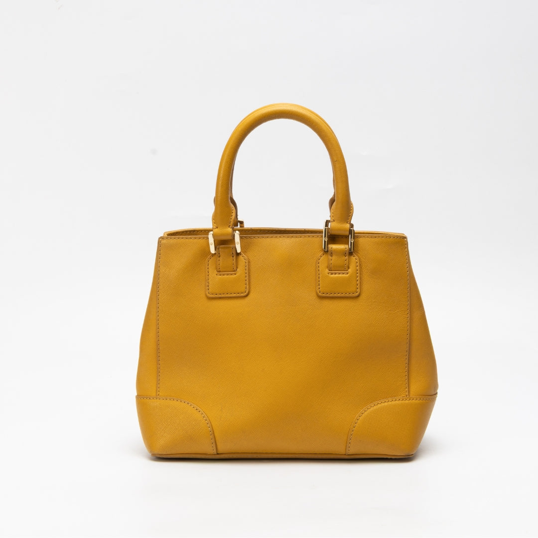 Tory Burch Yellow Leather Robinson Satchel