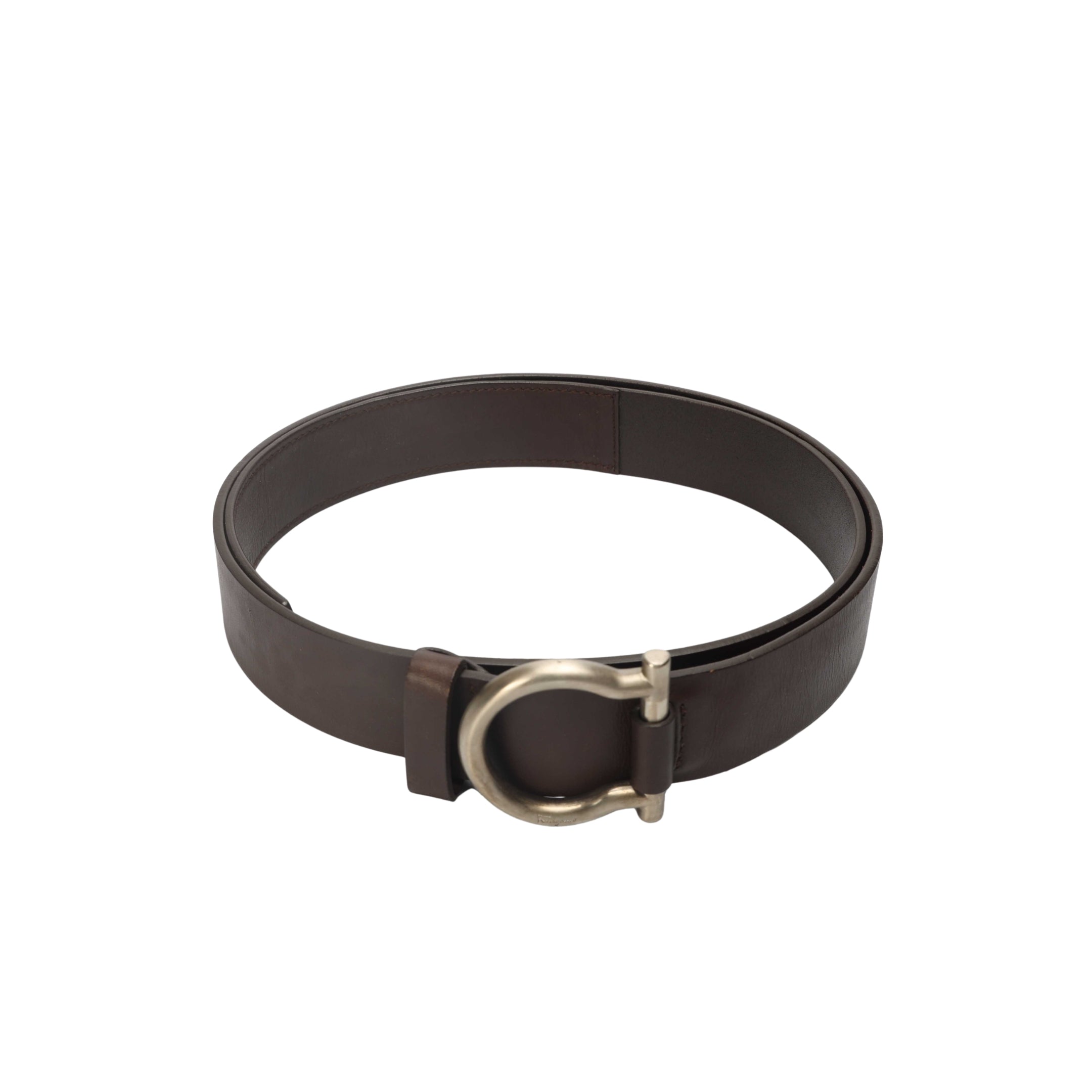 Ferragamo Black Classic Golden Buckle Belt