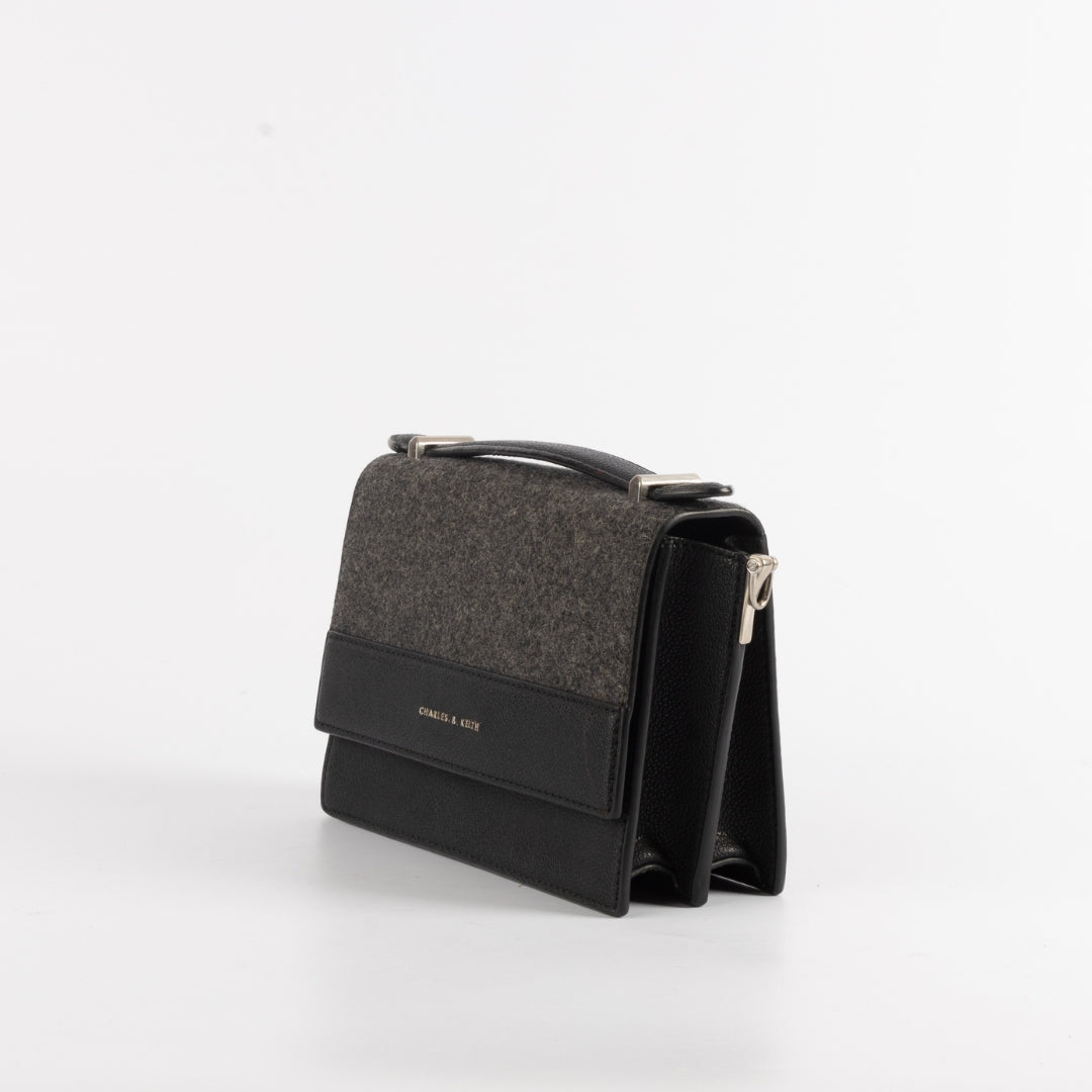 Charles & Keith Structured Front Flap Cross Body Bag