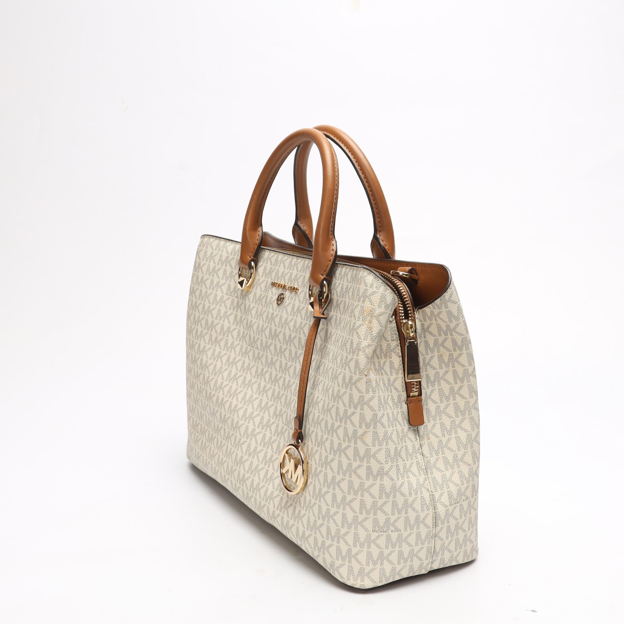 Michael Kors Vanilla Edith Large Logo Satchel