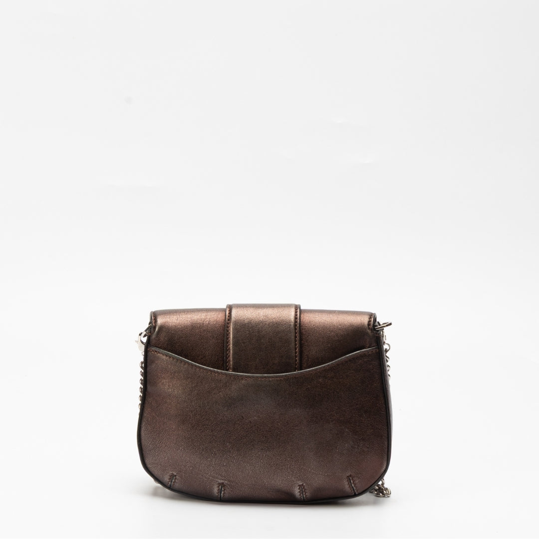 Roberto Cavalli Brown Leather Buckled Crossbody Bag
