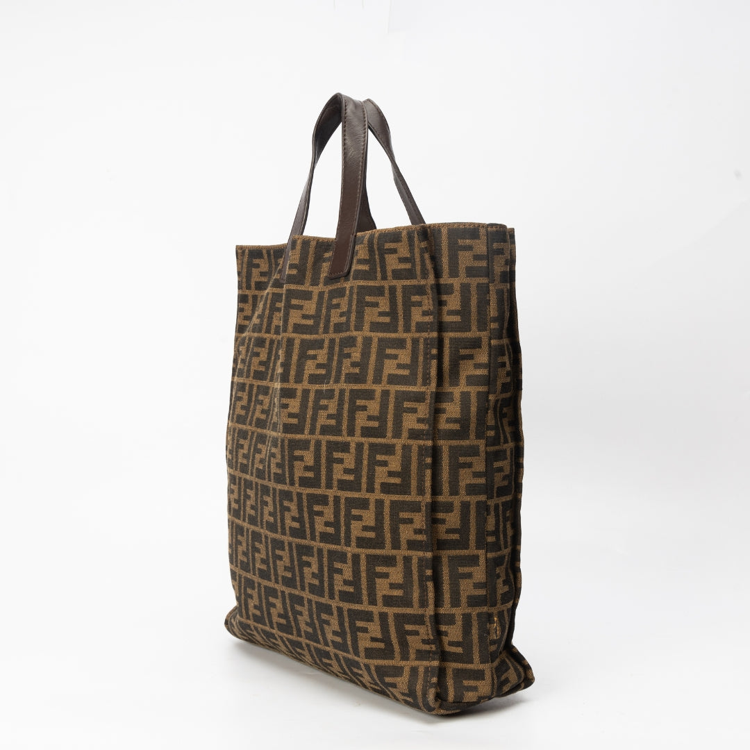 Fendi Zucca Canvas Vertical Shopper Tote