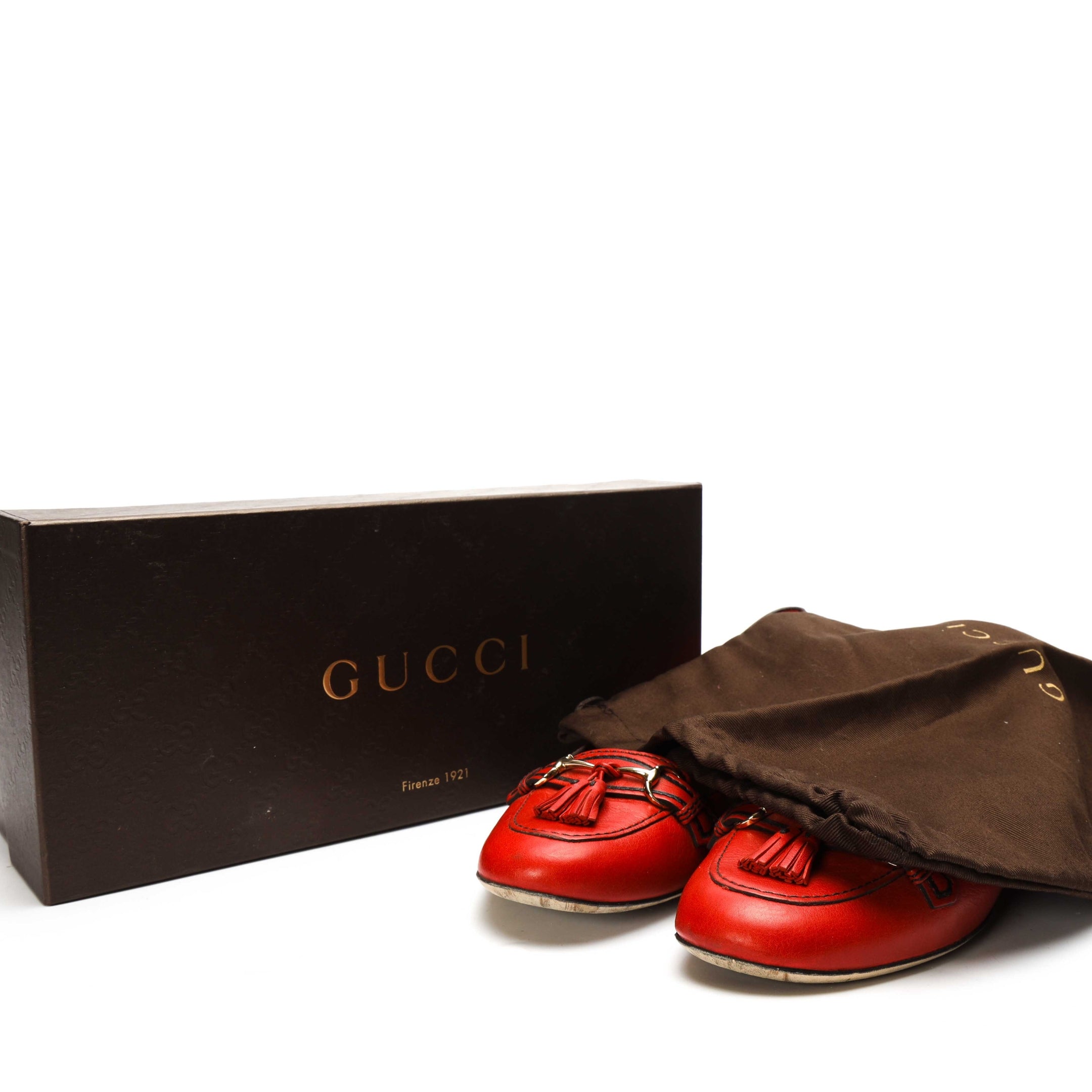 Gucci Red Tassel Horsebit Loafers