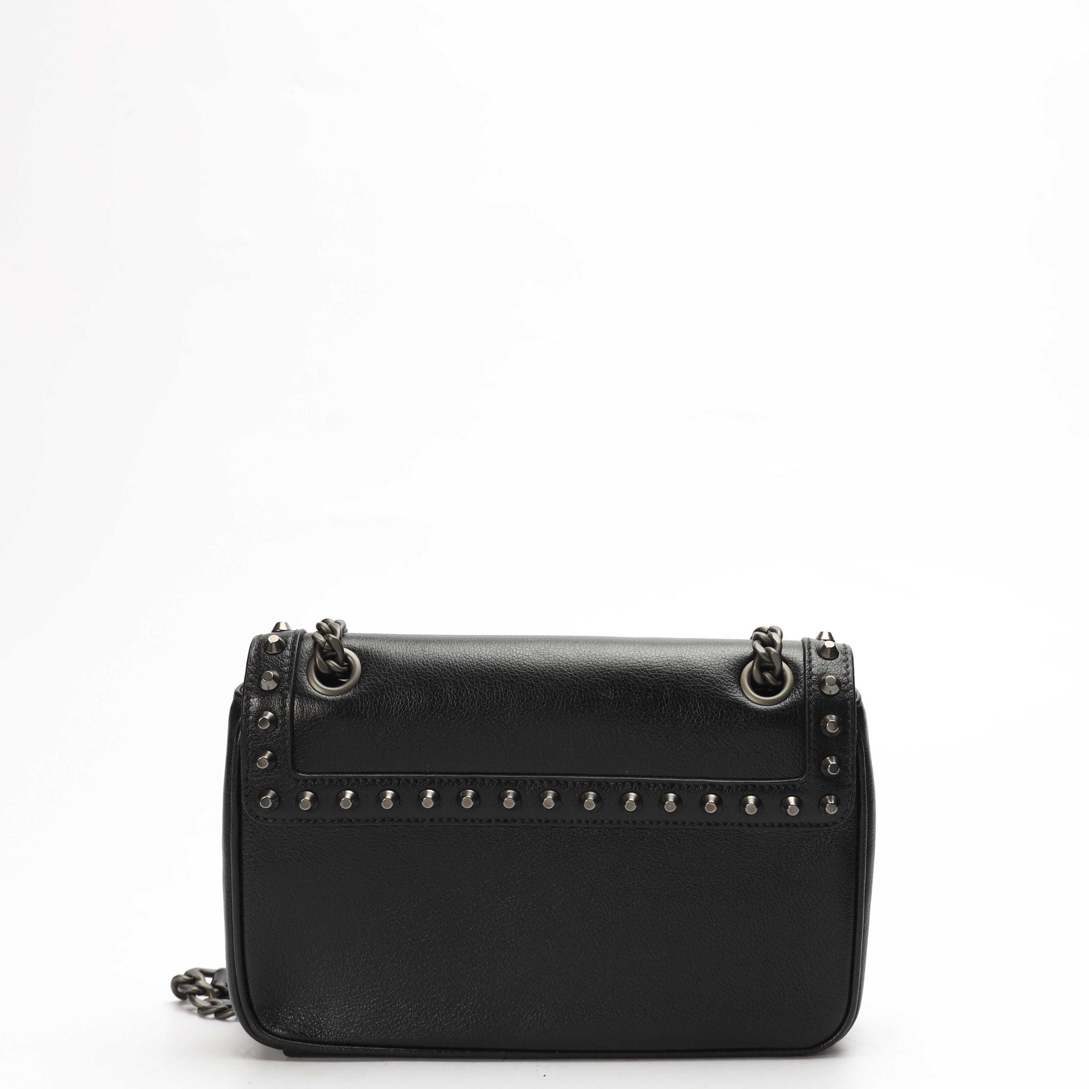 Prada Pattina Glace Calfskin Studded Flap Bag