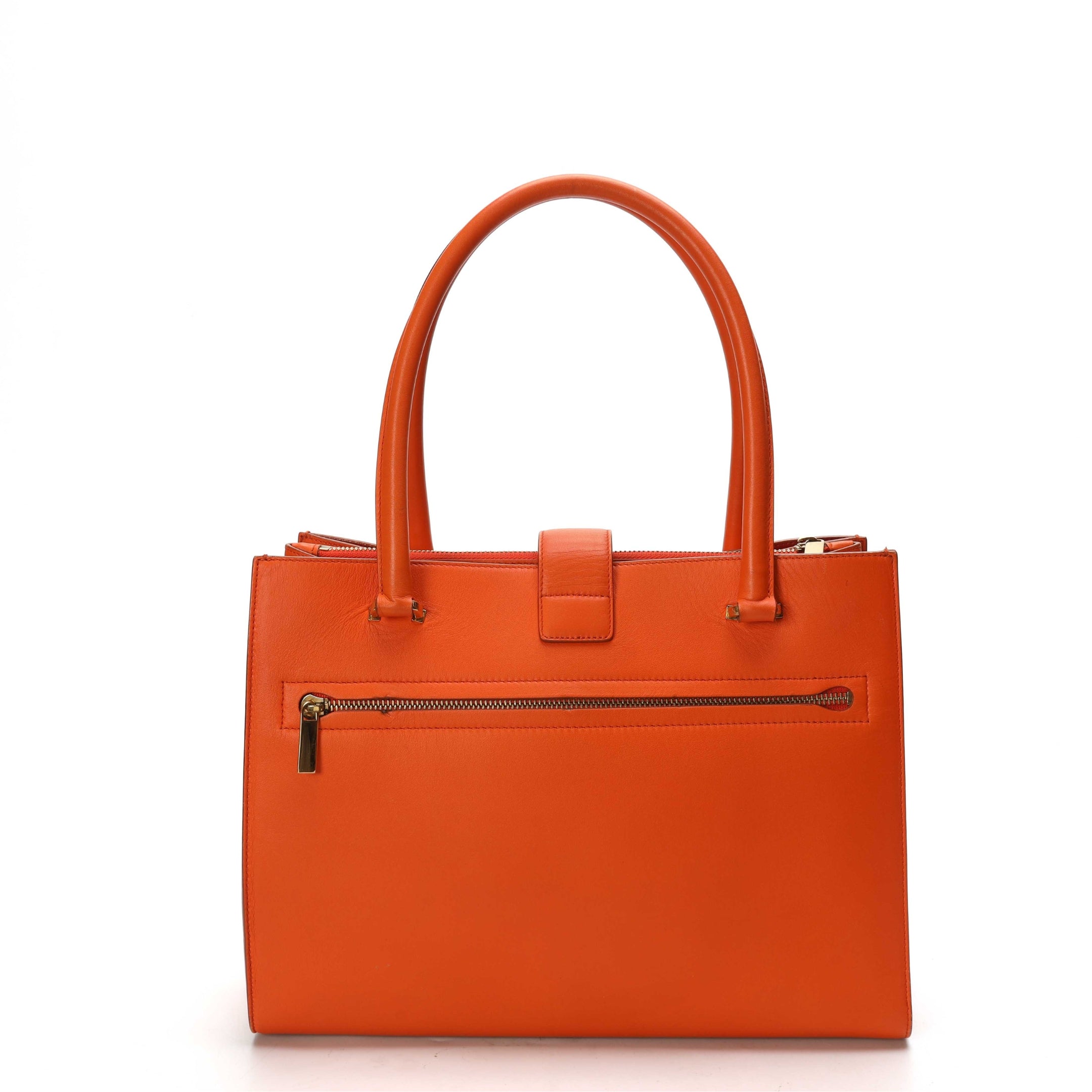 Salvatore Ferragamo Coral Red Gancini Lock Tote
