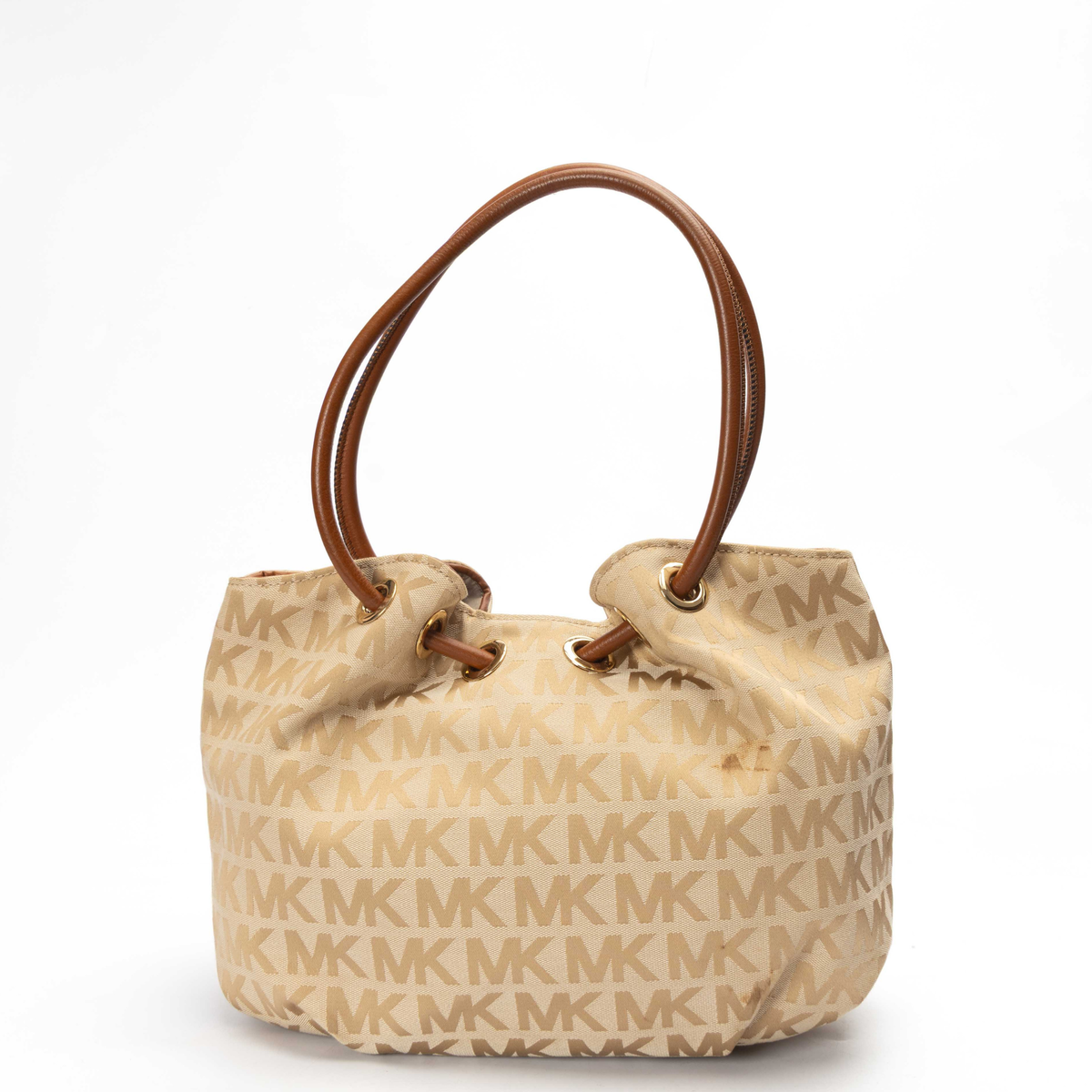 Michael Kors Ring Beige Signature Logo Shoulder Bag