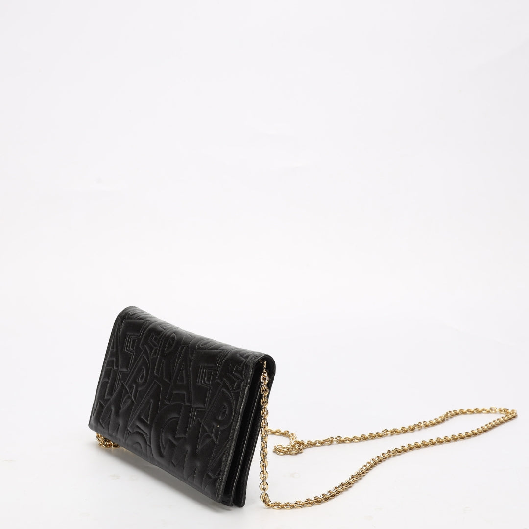 Salvatore Ferragamo Black Clutch on Chain