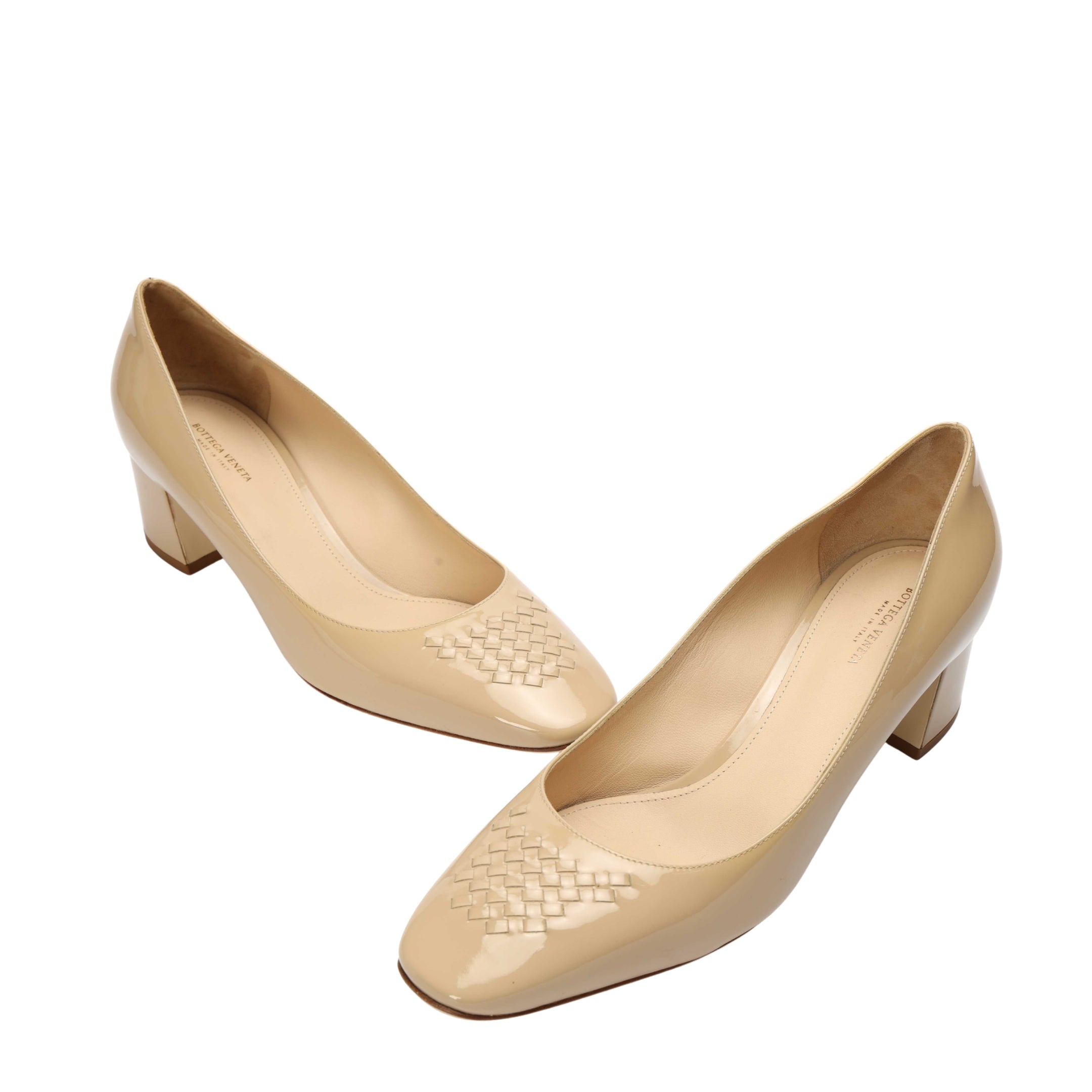 Bottega Venetta Beige Intrecciato Pumps