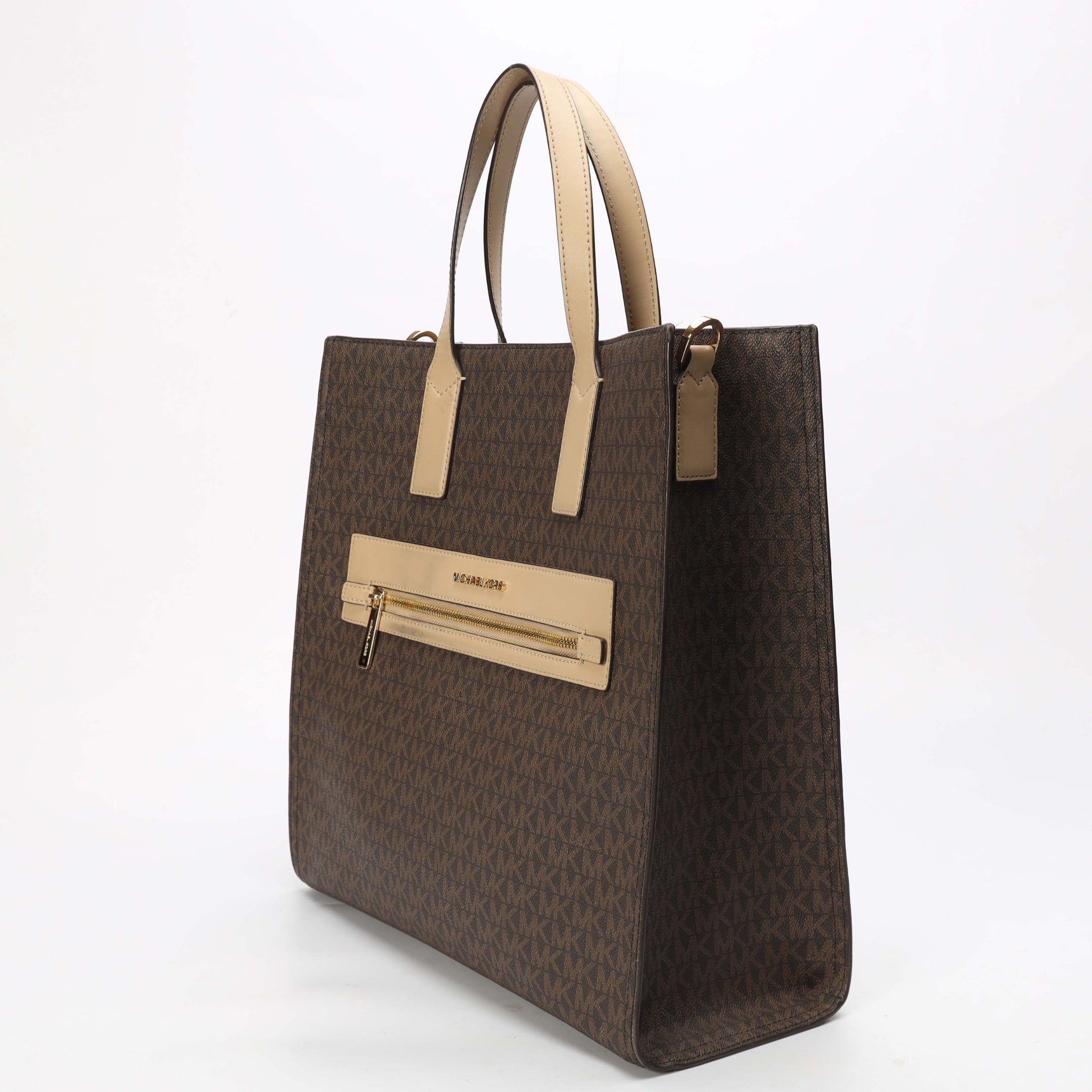 Michael Kors Kenly Brown Logo Large Tote